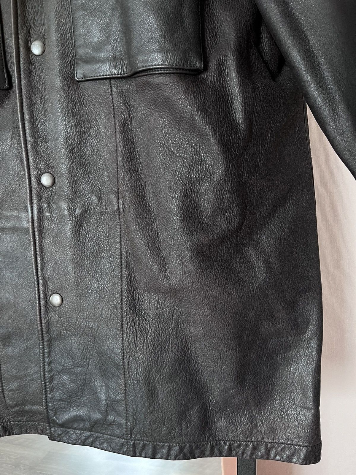Gap 00s Gap Distressed Brown Button Leather Jacket Size US L / EU 52-54 / 3 - 5 Thumbnail