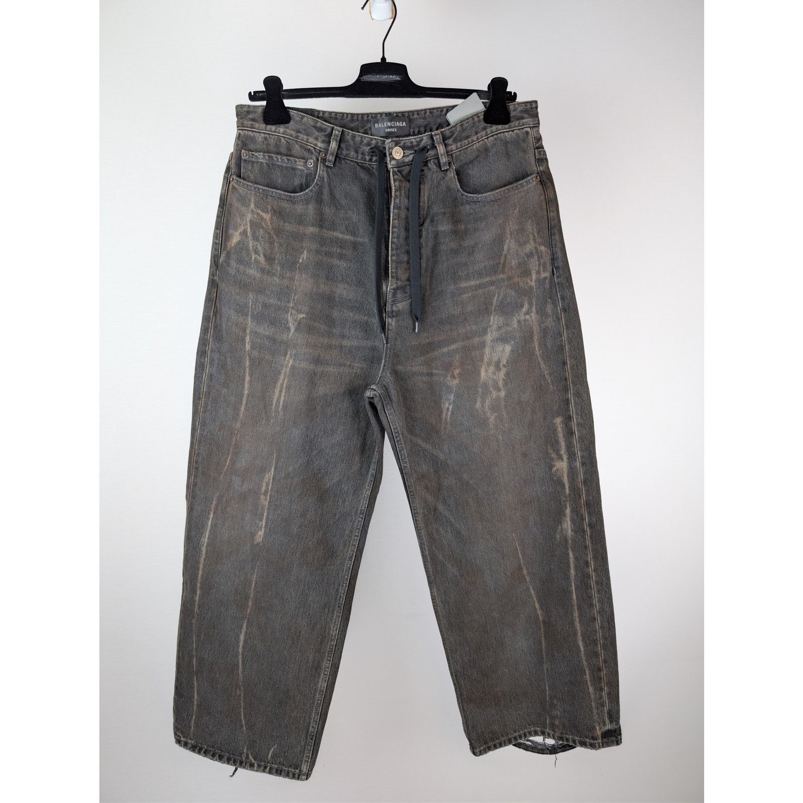 Balenciaga o1rshd1 34-36 Organic Japanese Oversized Denim Baggy Pants Size US 26 / EU 42 - 2 Thumbnail