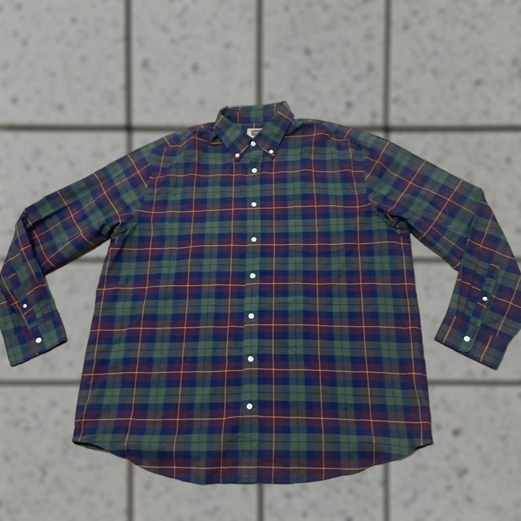 Vintage Foundry Button Shirt Men 2XLT Greend Red Plaid XXL Tall Lightweight Oxford 58" Shirt Mens Plaid Button-Up Casual Workwear 2XLT Red Size US XXL / EU 58 / 5 - 1 Thumbnail