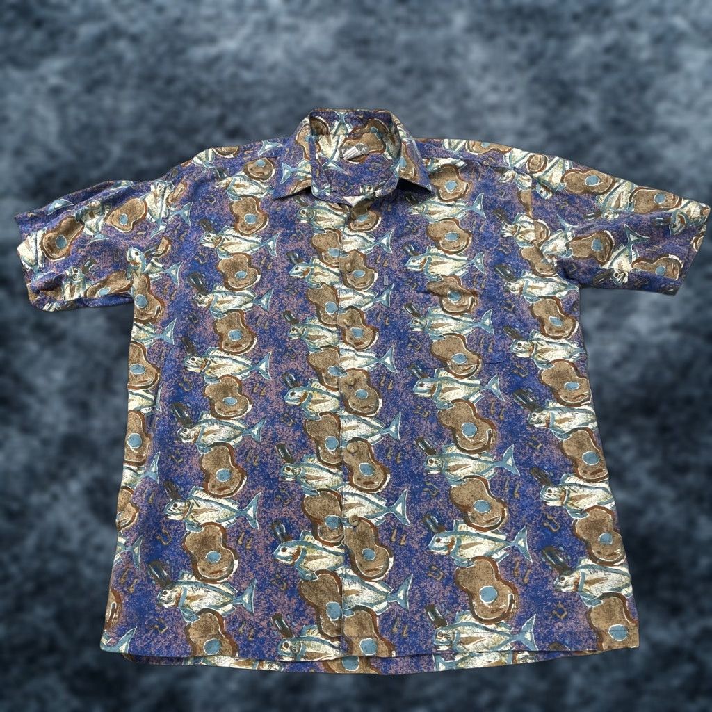 Vintage VINTAGE Kahala Shirt Mens M Blue Geometric Hawaiian Button-Up 80s Sympathy 80s? Size US M / EU 48-50 / 2 - 1 Thumbnail