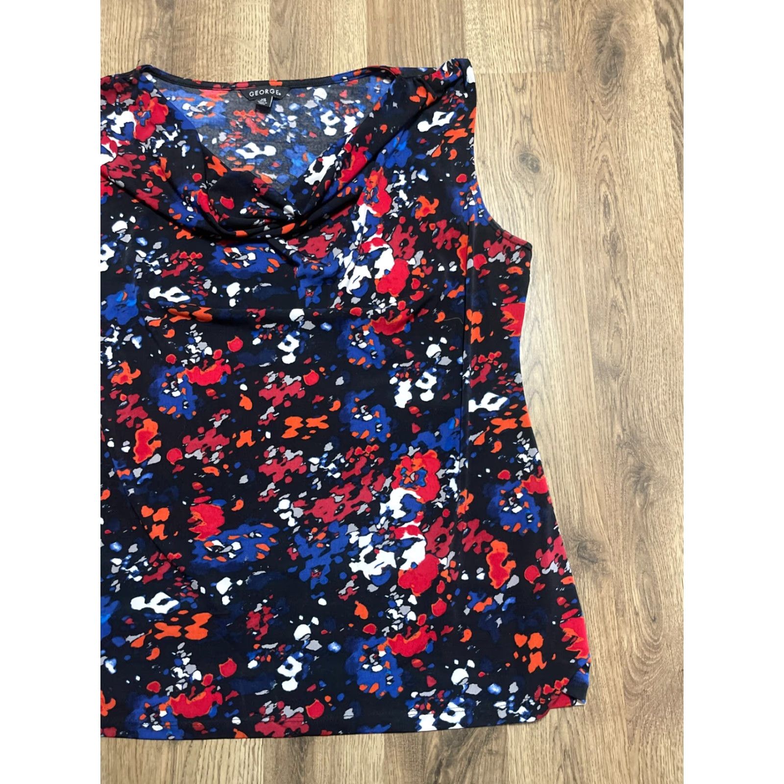 George George Shirt, Women’s Large, Floral, Sleeveless, Multicolor, Round Neck, Pullover, Casual, T-Shirt, George Size L / US 10 / IT 46 - 3 Thumbnail
