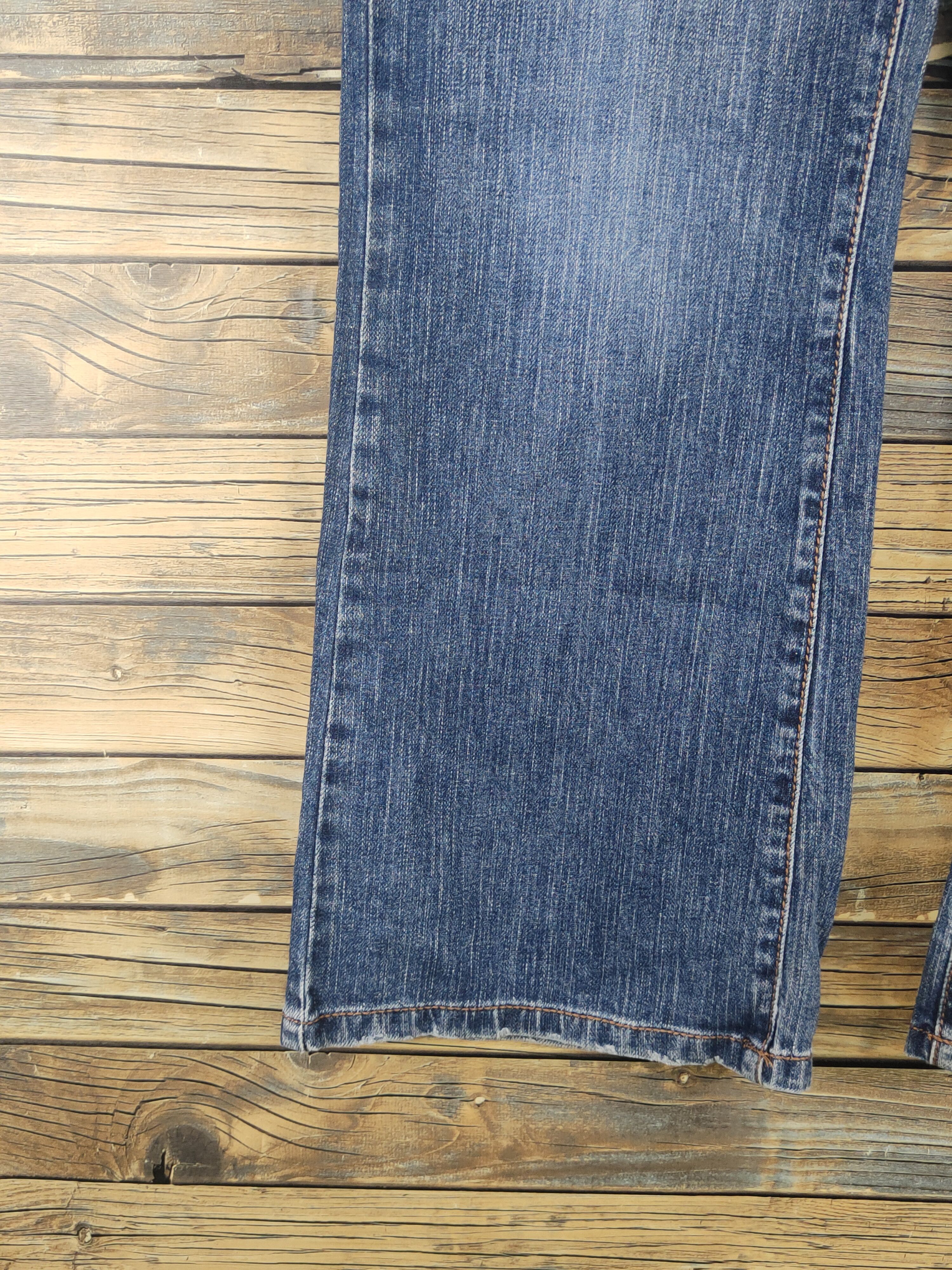 DKNY × Vintage DKNY Blue Distressed Ripped denim Jeans #W1616 Size 35" - 5 Thumbnail