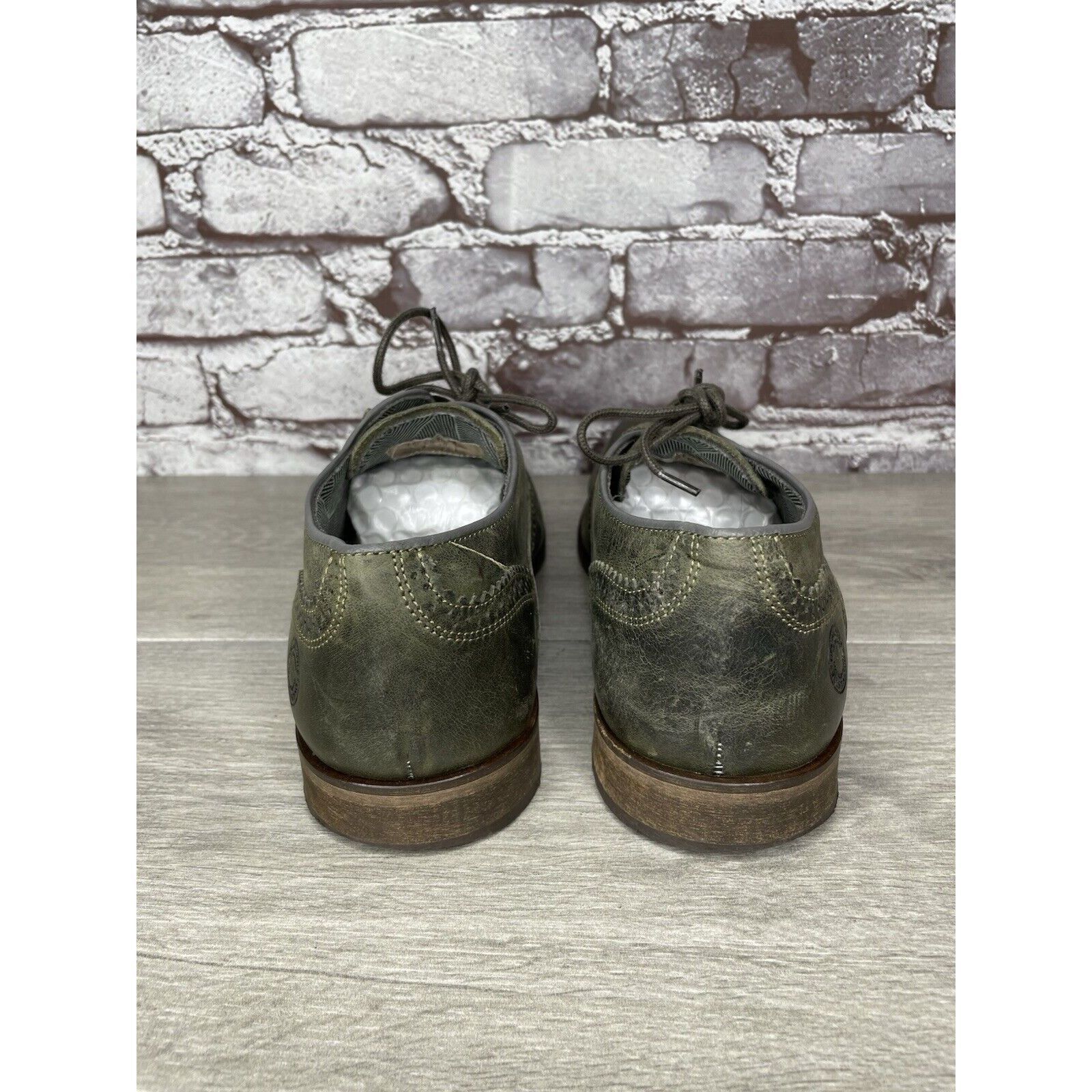 Steve Madden Steve Madden Iggy Green Leather Handcrafted Wingtip Oxfords Size US 10 / EU 43 - 3 Thumbnail