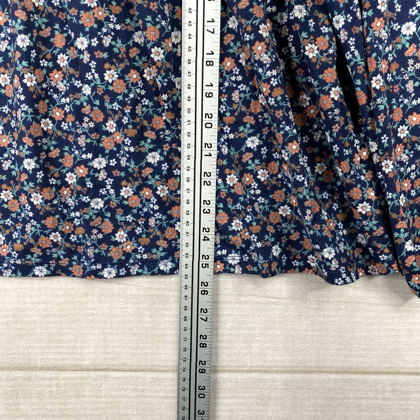 Lucky Brand Lucky Brand Top Womens XL Blue Micro Floral Long Sleeve Pullover Square Neck Blouse Size XL / US 12-14 / IT 48-50 - 6 Thumbnail
