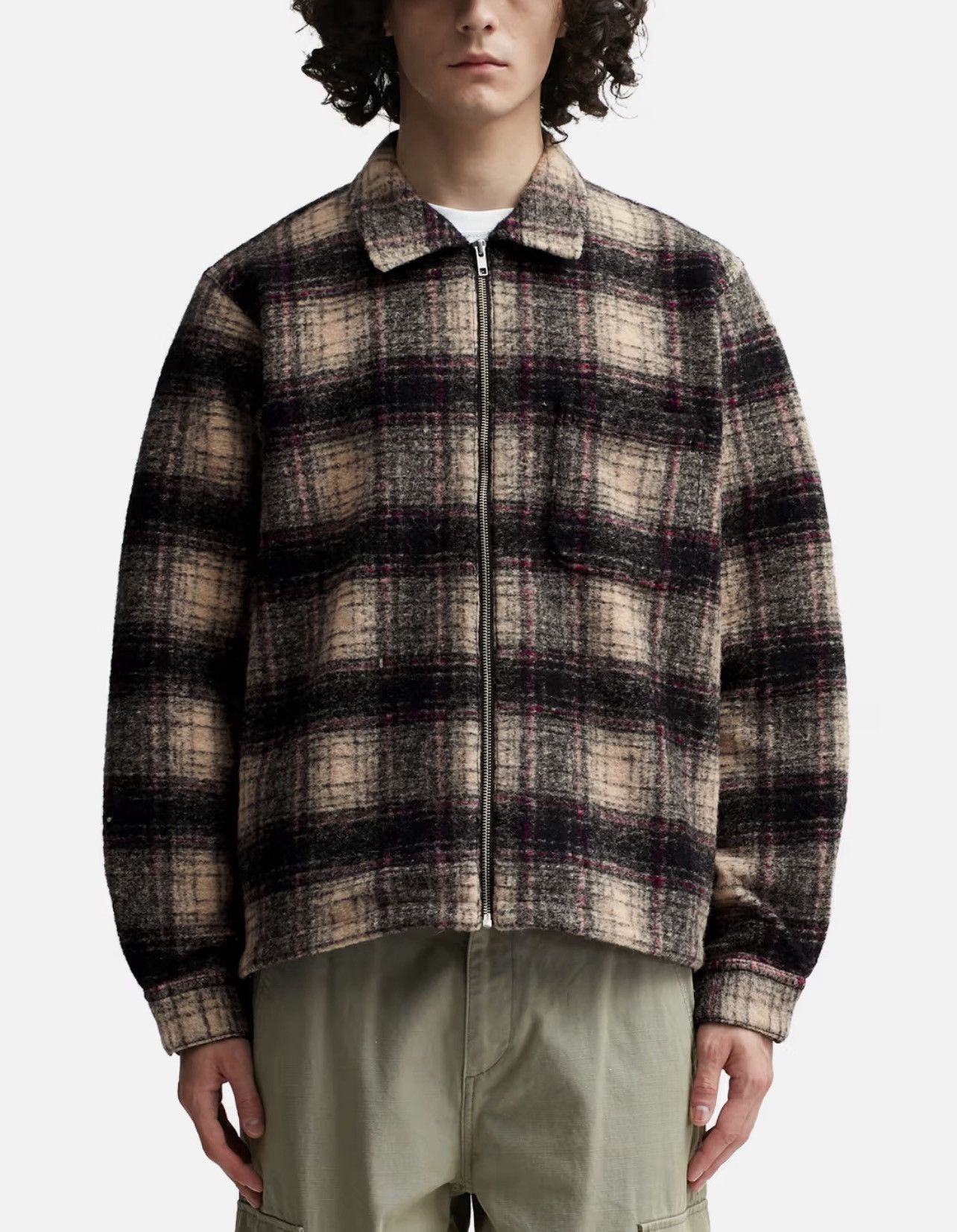 Stussy Stussy Wool Plaid Zip Shirt Jacket Lilac Size US L / EU 52-54 / 3 - 17 Thumbnail
