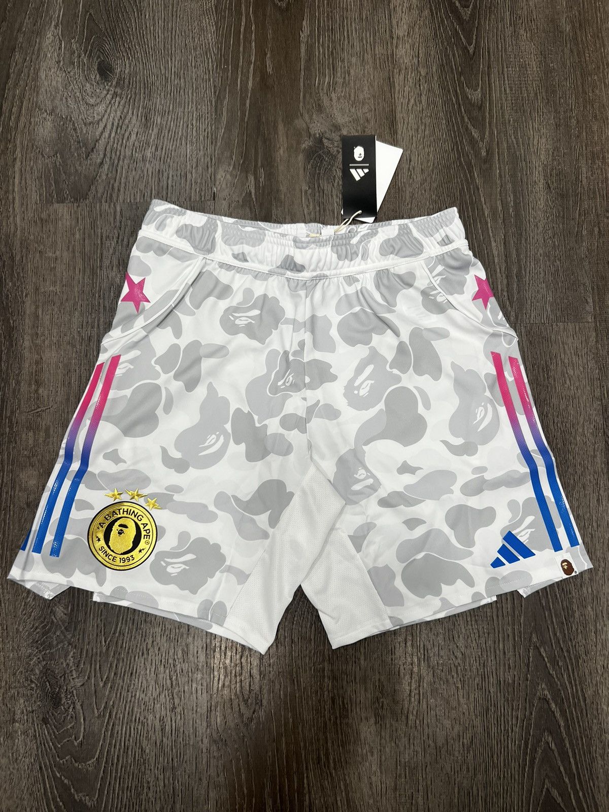 Adidas × Bape Adidas x Bape Football Slim White Shorts Sz L,XL,XXL NEW! Size US 34 / EU 50 - 1 Thumbnail