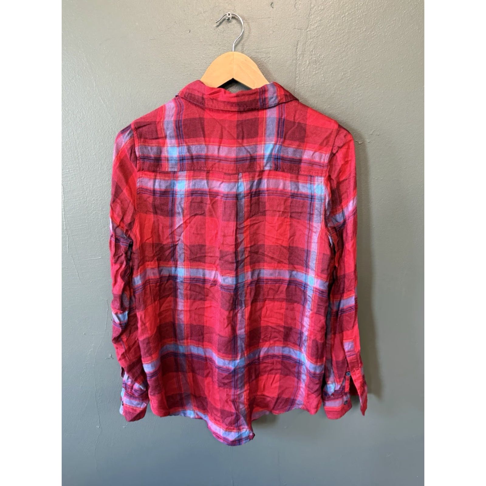 Lucky Brand Lucky Brand Womens Red Plaid Button-Up Shirt Long Sleeve Size S NWT Size S / US 4 / IT 40 - 2 Thumbnail