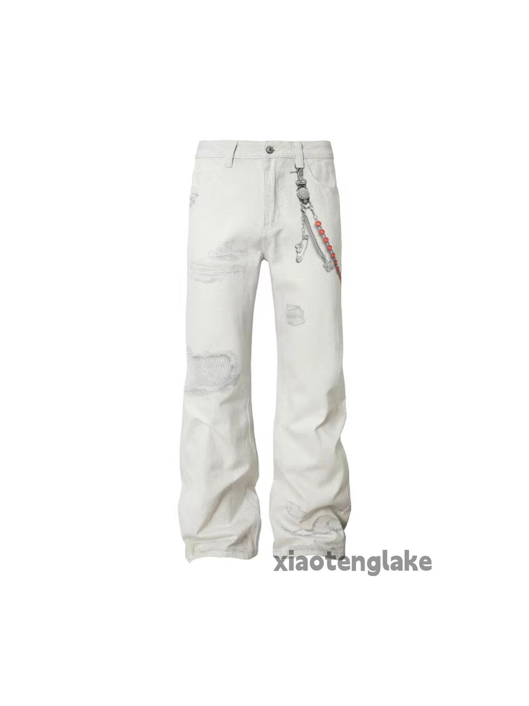 Jean × Vintage Unisex washed faded cleanfit yuppie print jeans Size US 36 / EU 52 - 1 Thumbnail