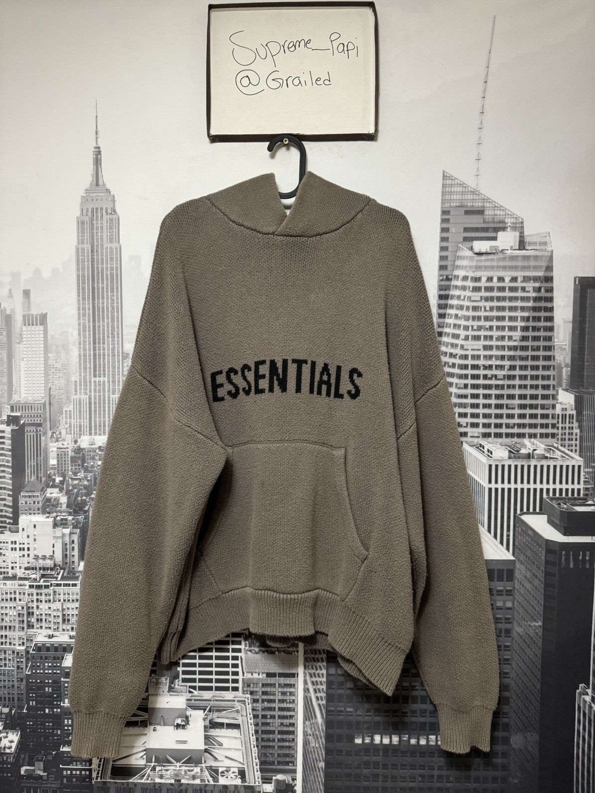 Fear of God 🔥Fear of God Essentials Knit Pullover Hoodie Taupe SZ Small Size US S / EU 44-46 / 1 - 1 Thumbnail