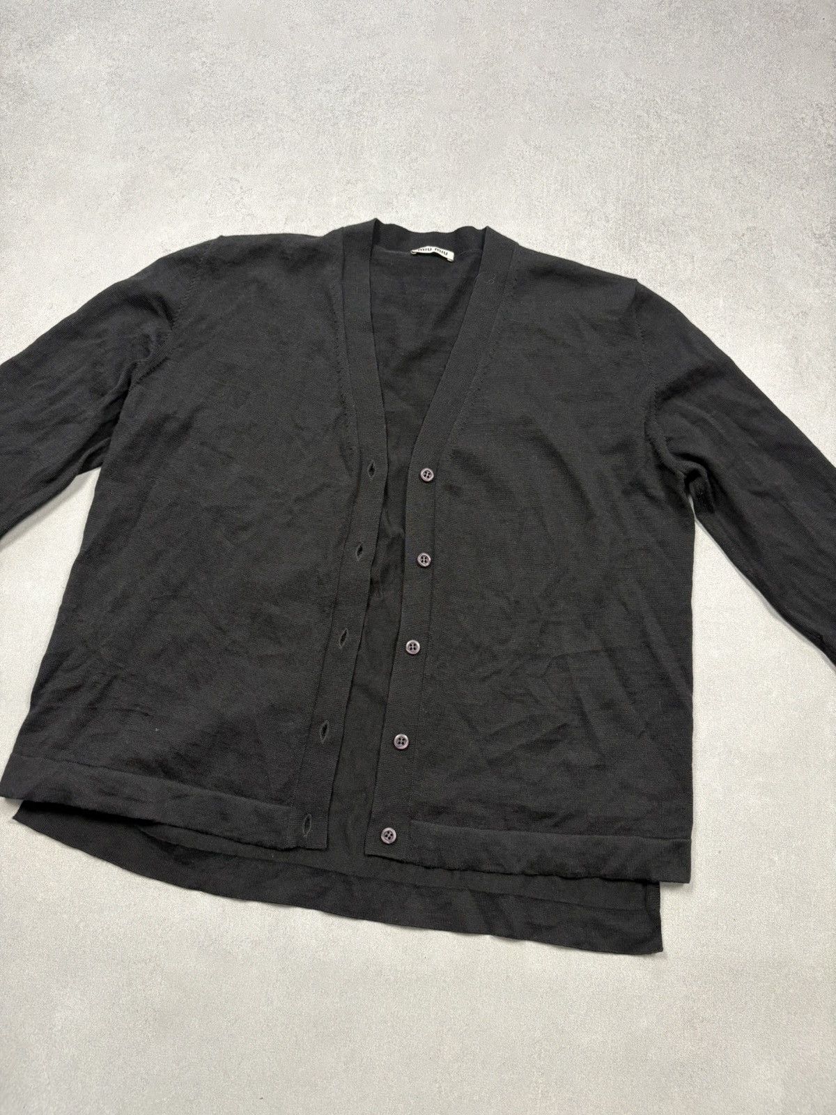 Miu Miu Miu Miu SS21 Button-Up Virgin Wool Silk Cardigan Black 42 Size M / US 6-8 / IT 42-44 - 17 Thumbnail