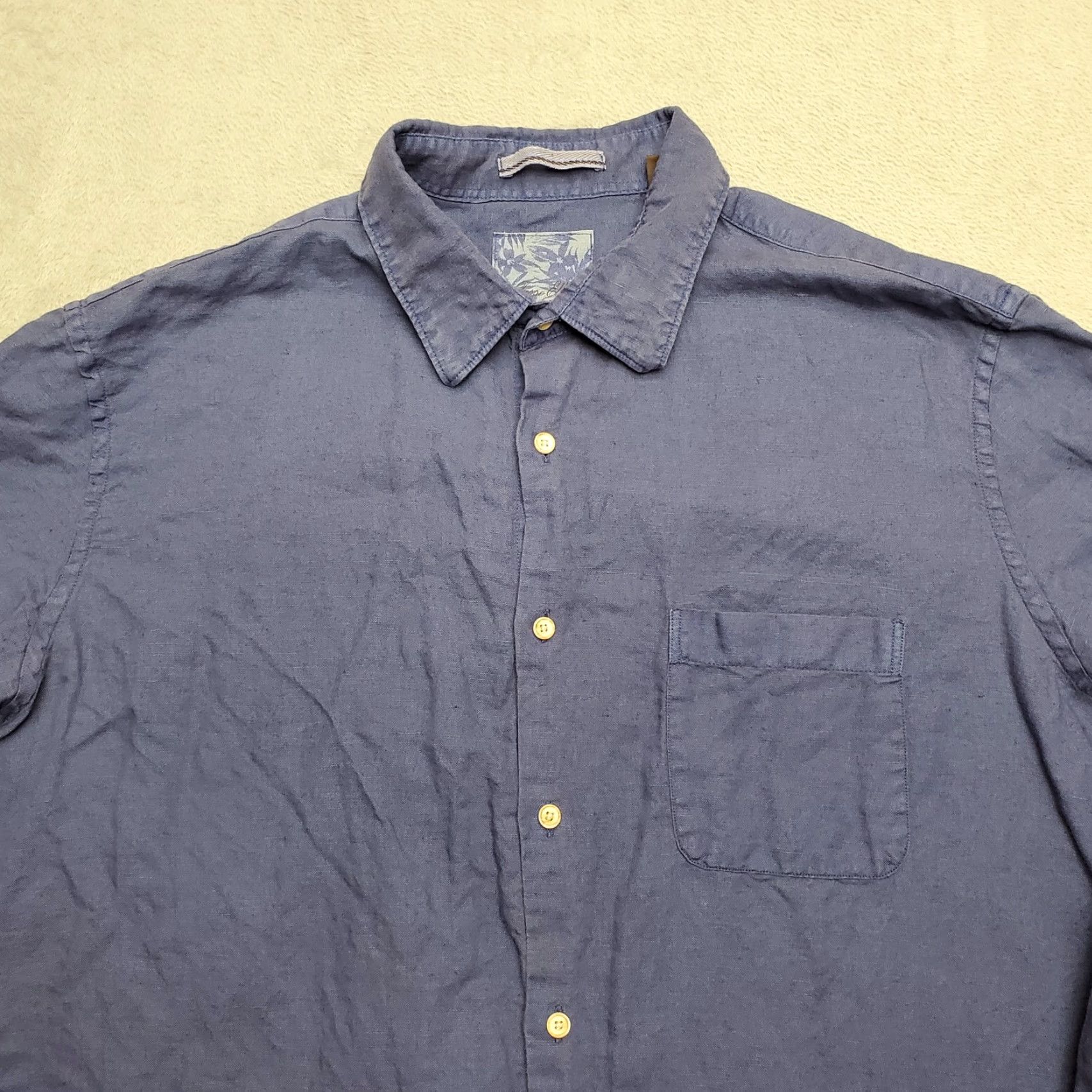 Tasso Elba Tasso Elba Shirt Mens XL Blue Linen Blend Outdoor Summer Comfort Beach Coastal Size US XL / EU 56 / 4 - 2 Thumbnail