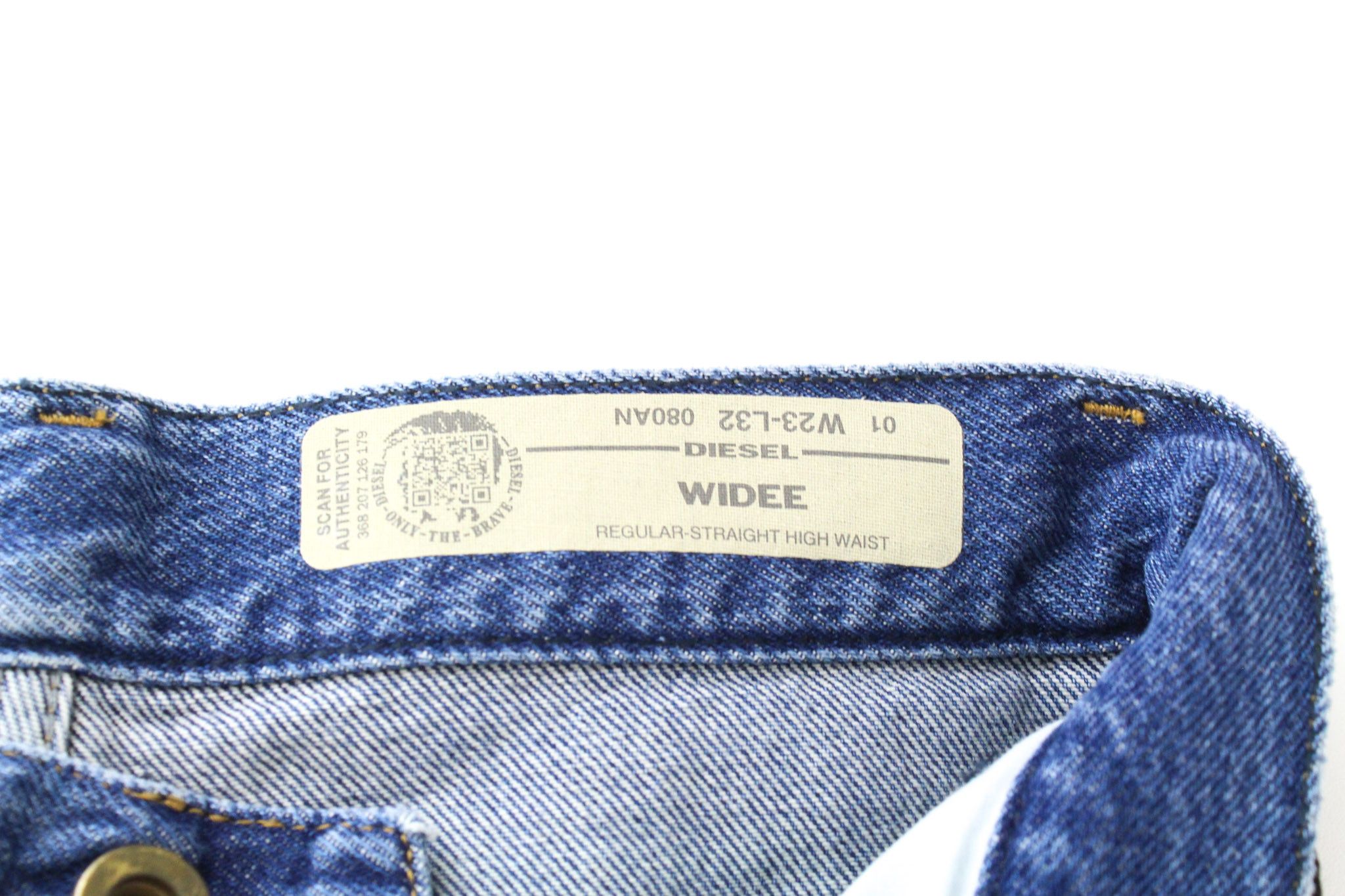 Diesel WIDEE 080AN W23/L32 Blue High Waist Jeans 70519 Size 23" - 6 Thumbnail
