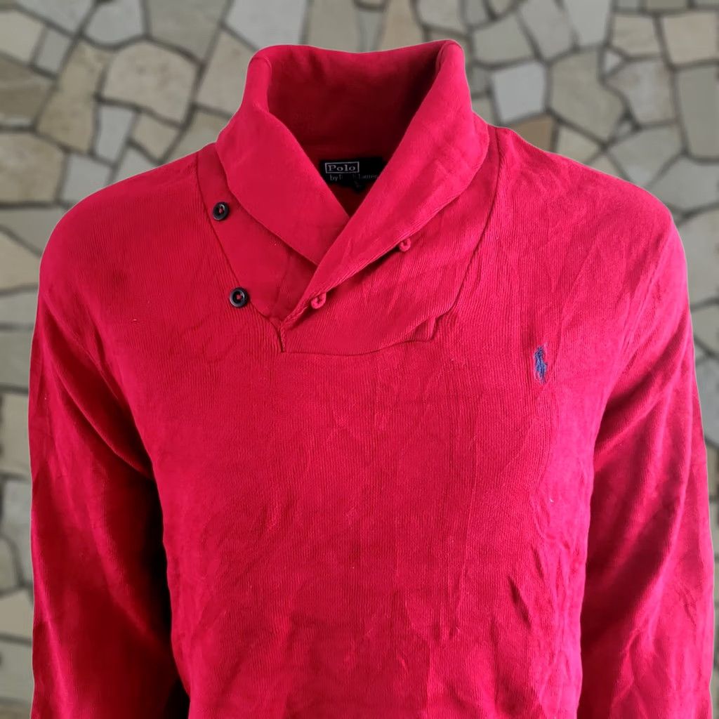 Polo Ralph Lauren Polo Ralph Lauren Red XXL Shawl Collar Sweatshirt Vintage Jumper Men Size XXL Size US XXL / EU 58 / 5 - 1 Thumbnail