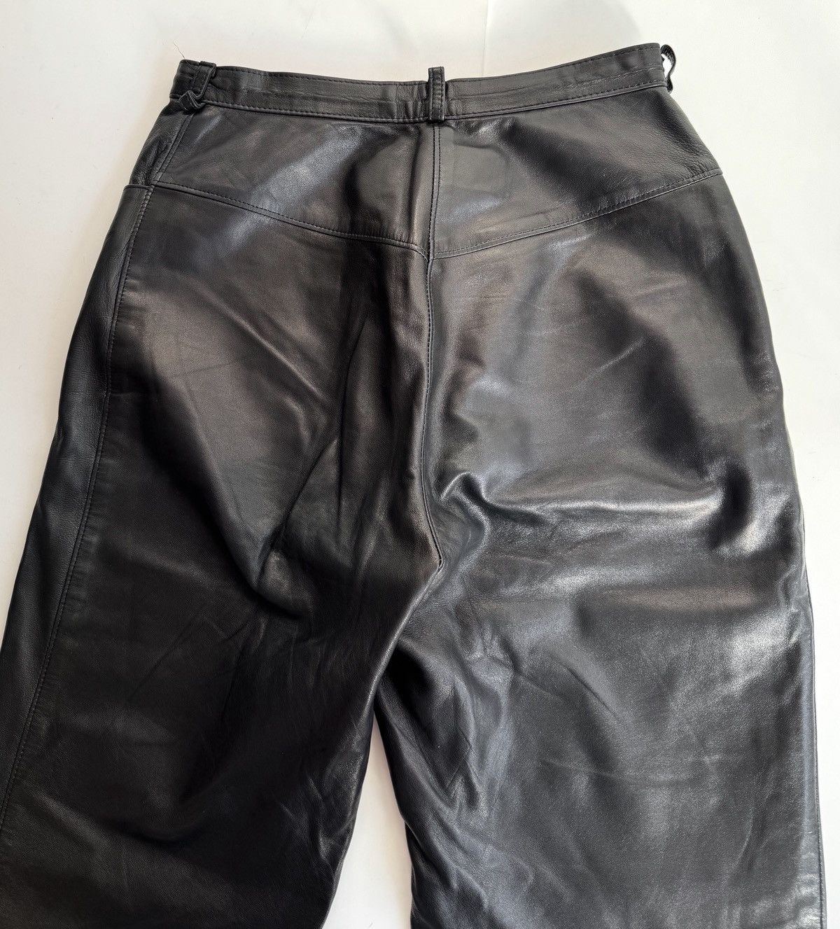 Dior Christian Dior black leather pants CD logo gold tone button Size 26" / US 2 / IT 38 - 11 Thumbnail