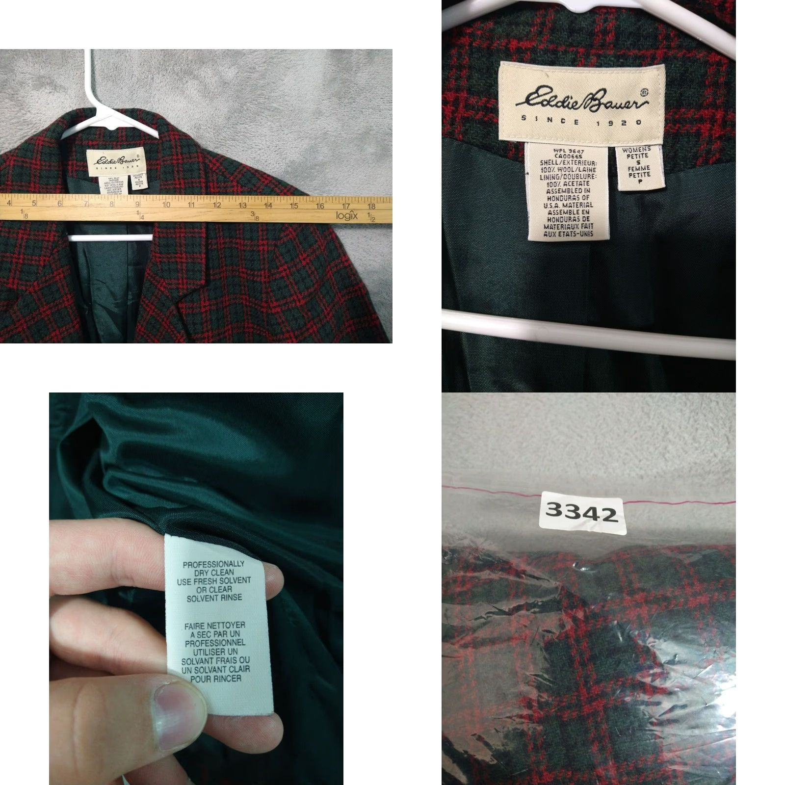 Eddie Bauer VINTAGE Eddie Bauer Blazer Wool Jacket Coat PS Red Green Tartan Plaid Casual Womens Size S / US 4 / IT 40 - 8 Thumbnail