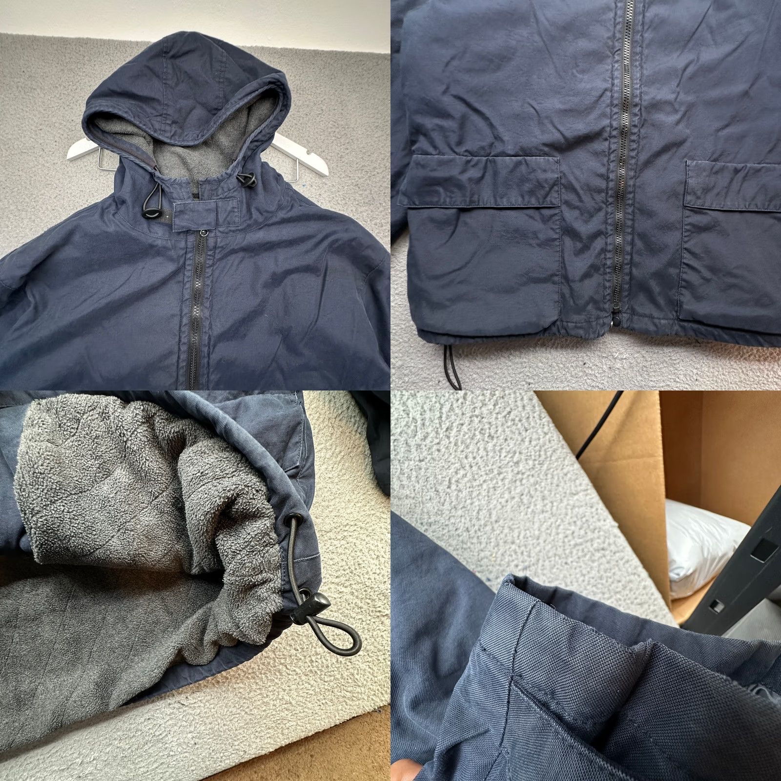 J.Crew J.CREW Jacket Men XL Navy Blue Fleece Lined Field Full Zip Utility Coat/Cotton Nylon Zipper Pockets Hooded Long Casual Outdoor Size US XL / EU 56 / 4 - 8 Thumbnail