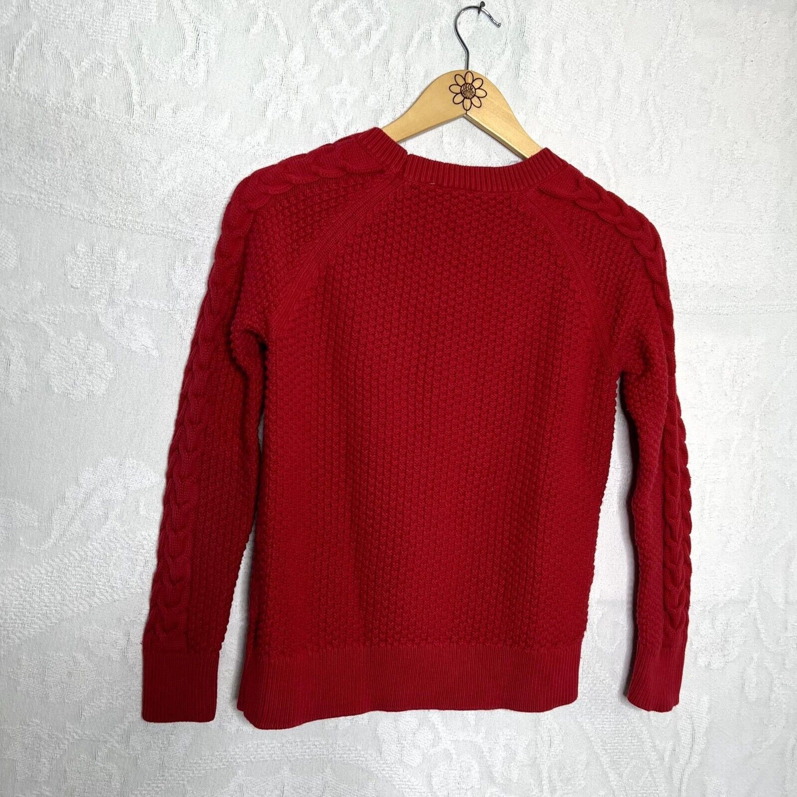 Gap Gap Red Chunky Knit Crewneck Sweater Size XS / US 0-2 / IT 36-38 - 5 Thumbnail
