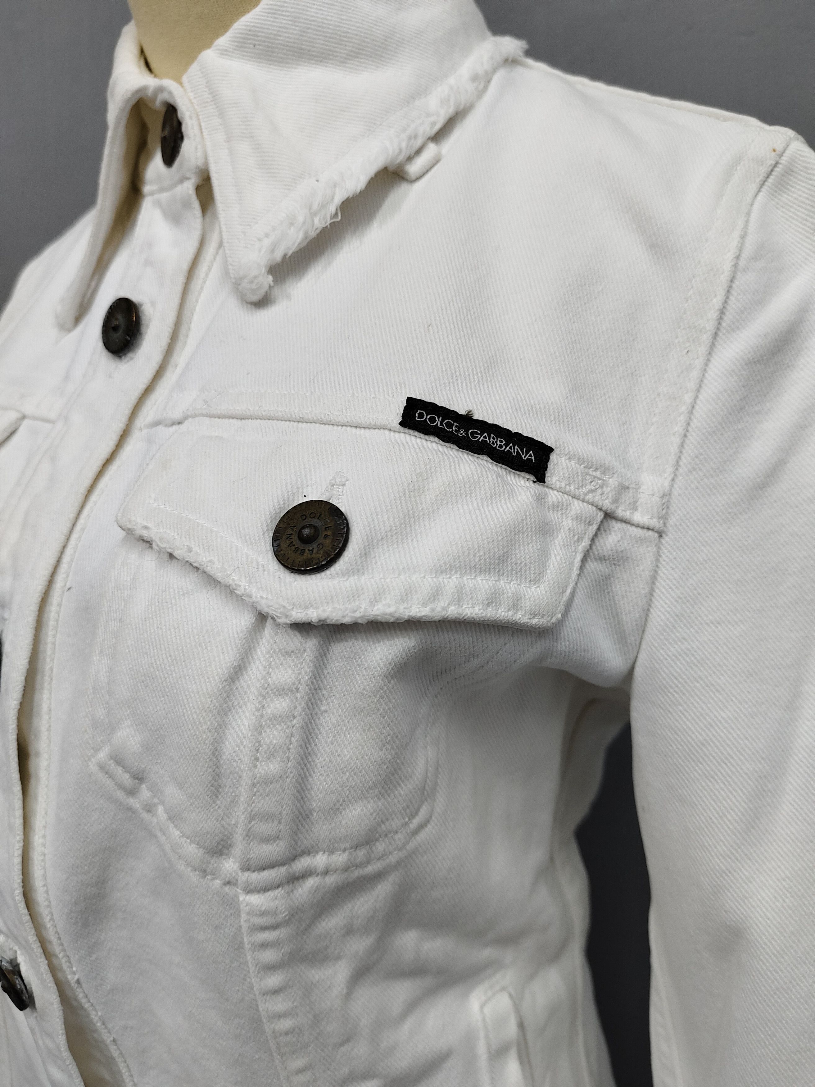 Dolce & Gabbana 00s Dolce Gabbana- Sharp Tailored Minimalist Denim Jacket Size M / US 6-8 / IT 42-44 - 3 Thumbnail