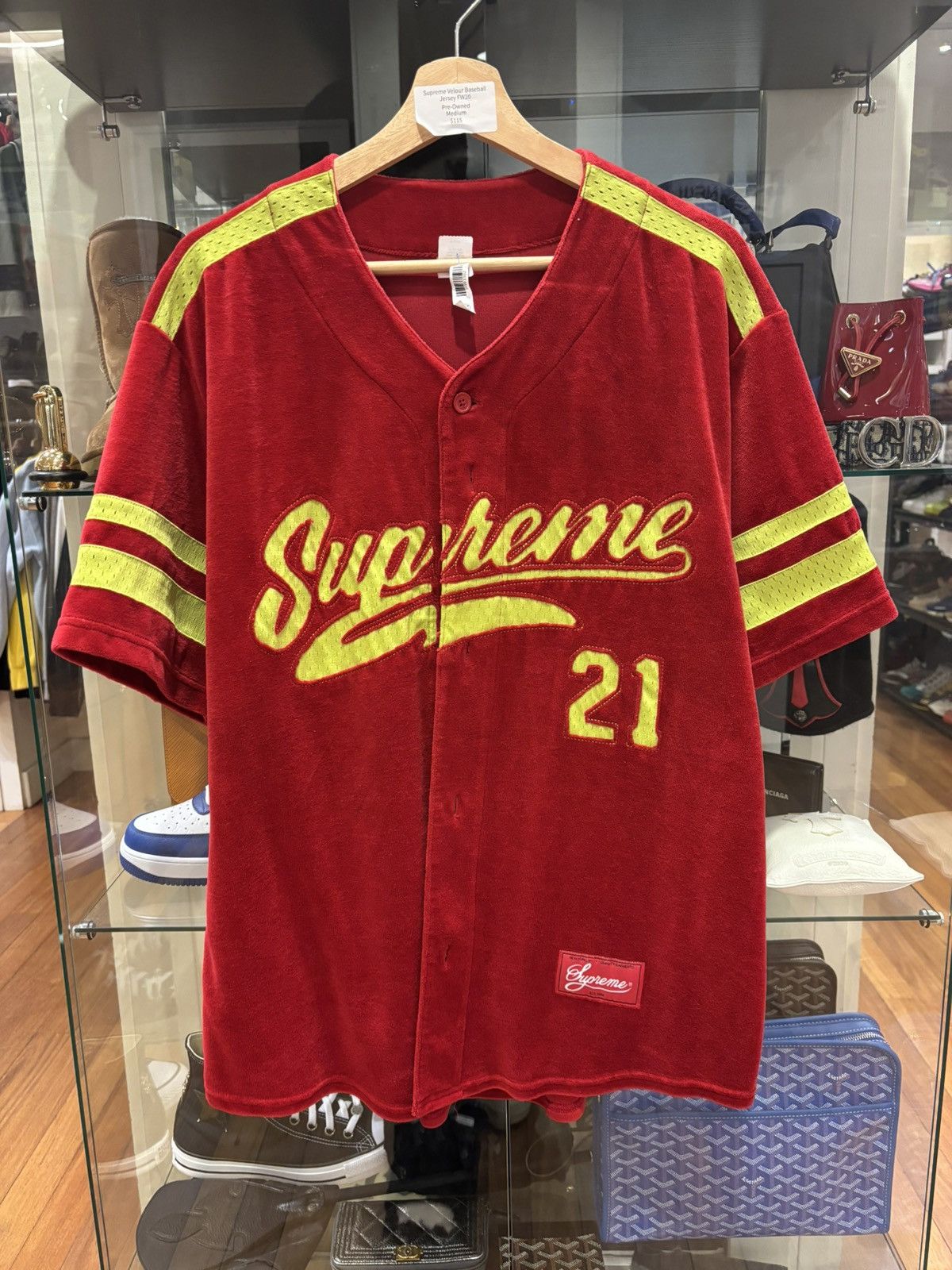 Supreme Velour Baseball Top | Grailed
