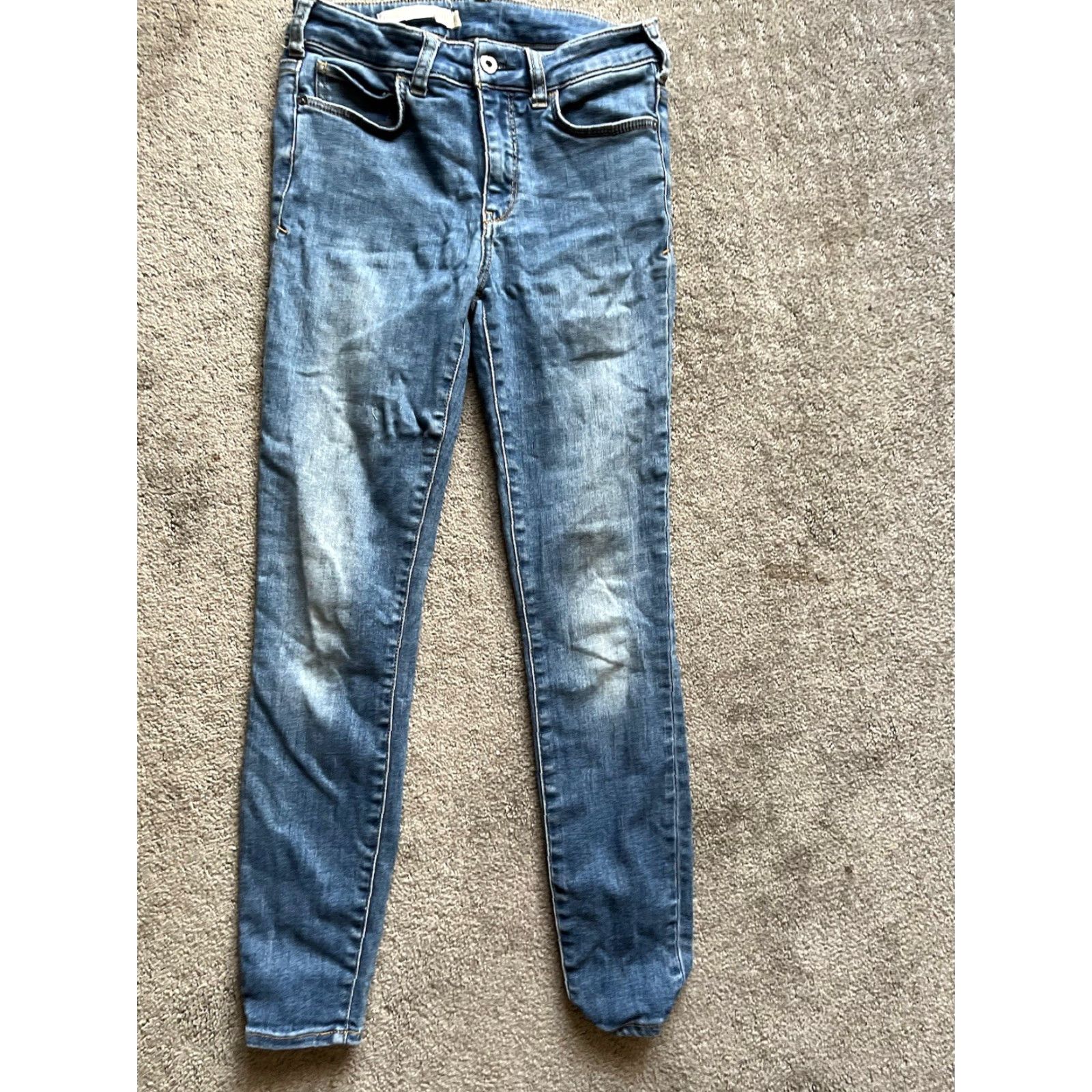 Vintage Pilcro Womens Skinny Jeans Size 26 Blue Denim with Glitter Accents Size 26" / US 2 / IT 38 - 4 Thumbnail