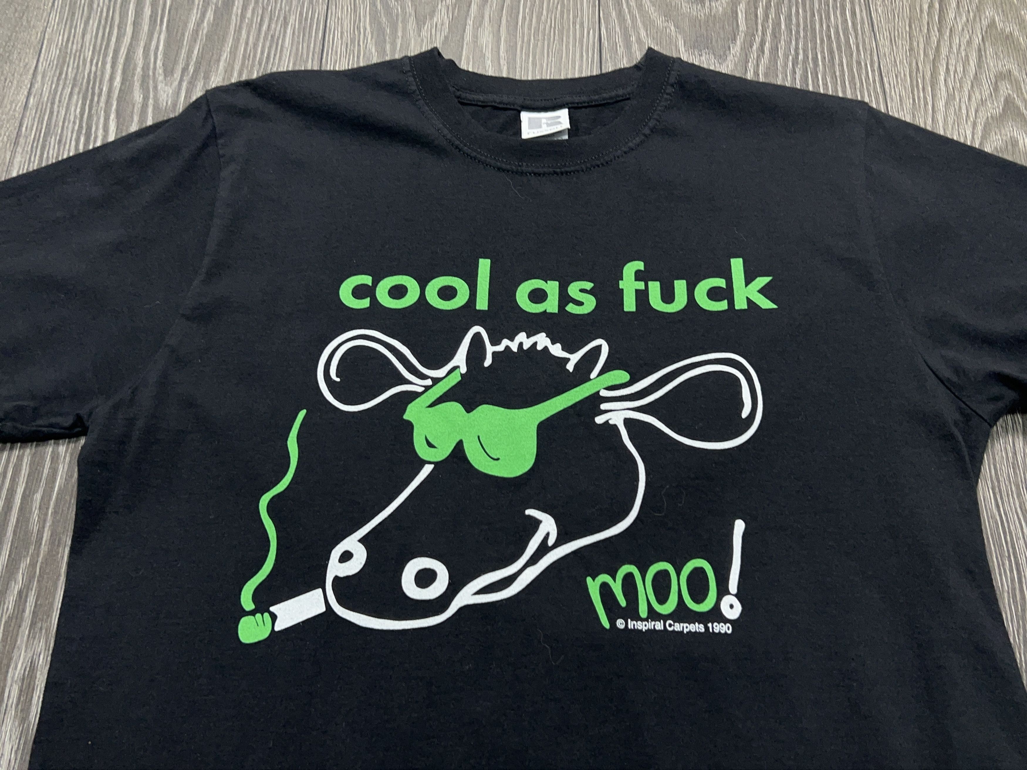 Vintage Inspiral Carpets 1990 Russell Cool As.. Moo Big Logo T Shirt Size US M / EU 48-50 / 2 - 2 Thumbnail