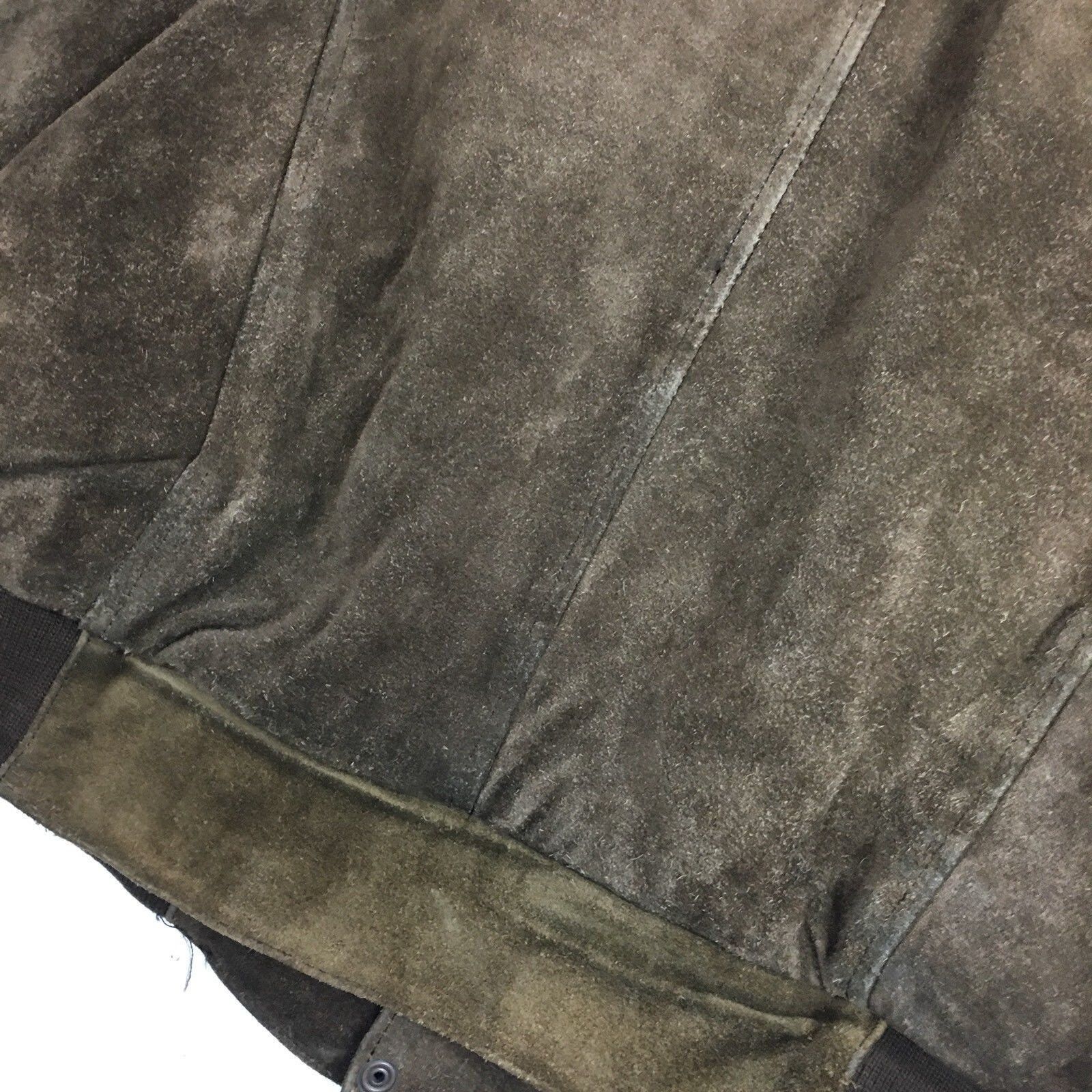 Other Vtg UNIK DISTRESSED Brown HEAVY Suede Leather Jacket Size US L / EU 52-54 / 3 - 10 Thumbnail