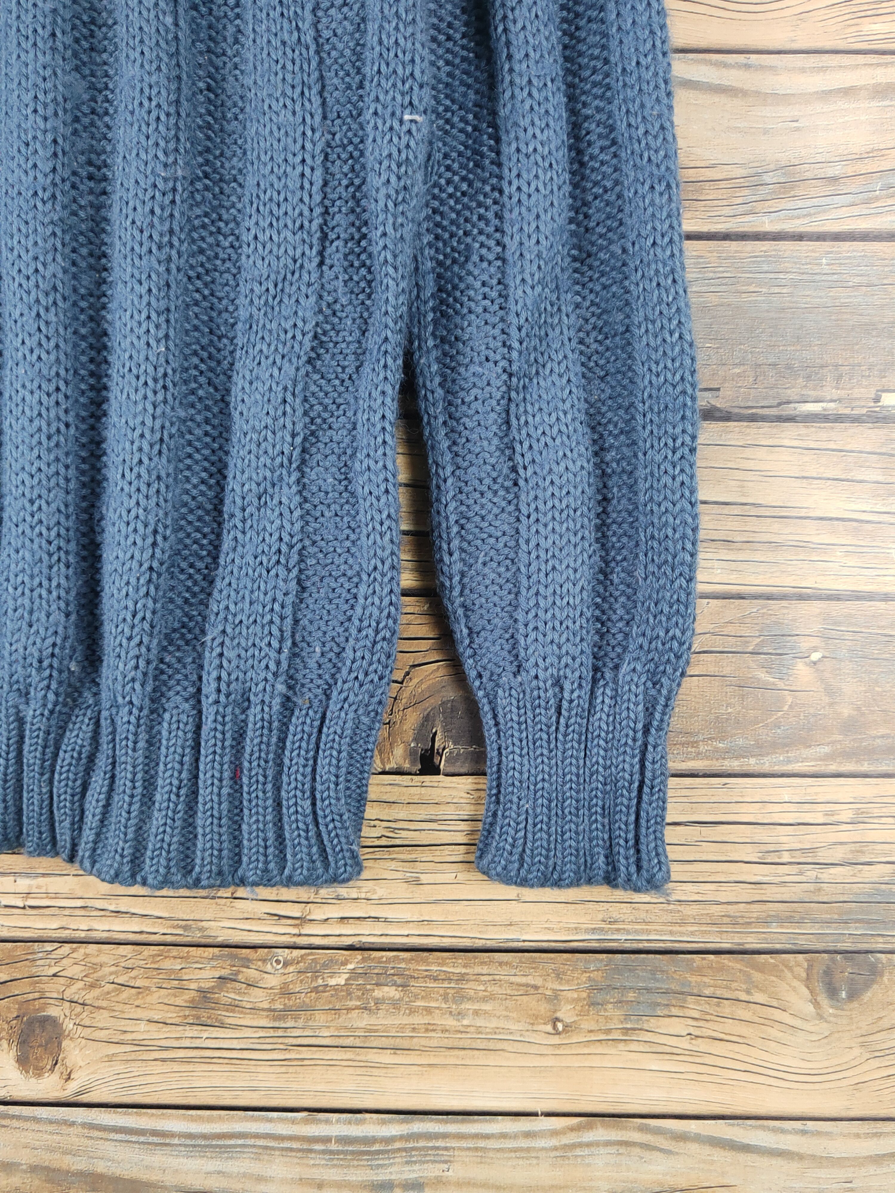 Aran Isles Knitwear Jolpa Dark Blue cable Knitwear Sweatshirts #W1639 Size US L / EU 52-54 / 3 - 6 Thumbnail