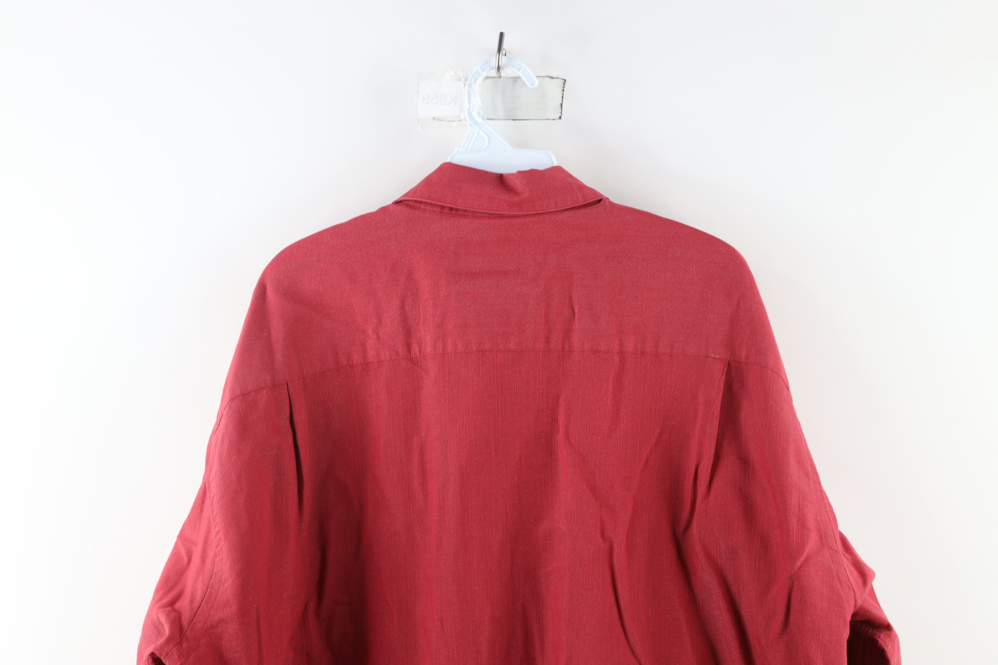 Fubu × Vintage Vintage 90s FUBU Spell Out Baggy Metallic Button Shirt Red Size US L / EU 52-54 / 3 - 8 Thumbnail