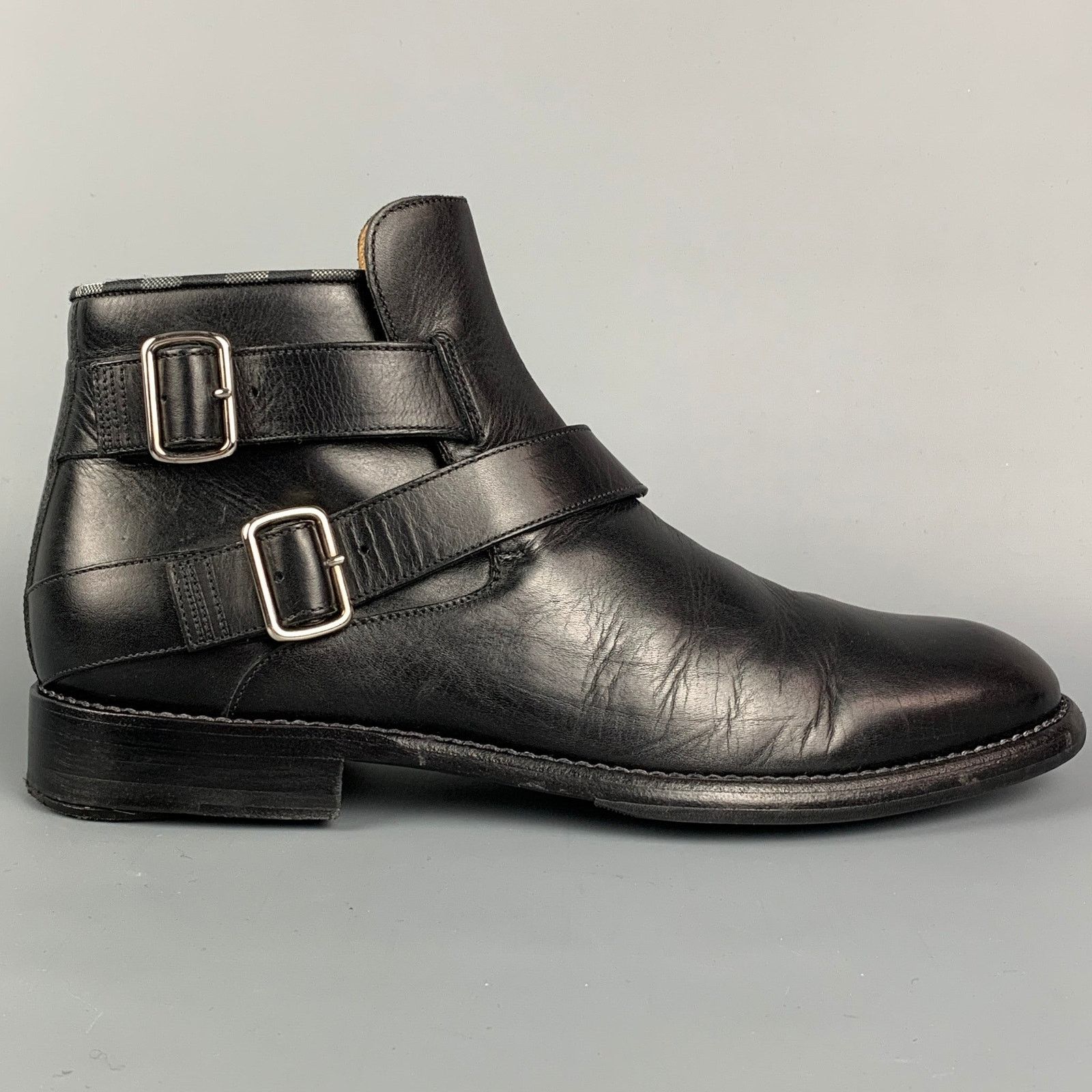 Other JUSTIN DEAKIN Size 7 Black Leather Double Buckle Ankle Boots Size US 7 / EU 40 - 1 Thumbnail