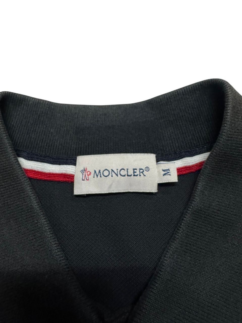 Moncler MONCLER NICE SUNFADED BLACK LOGO STRIPE POLO TEE Size US M / EU 48-50 / 2 - 5 Thumbnail
