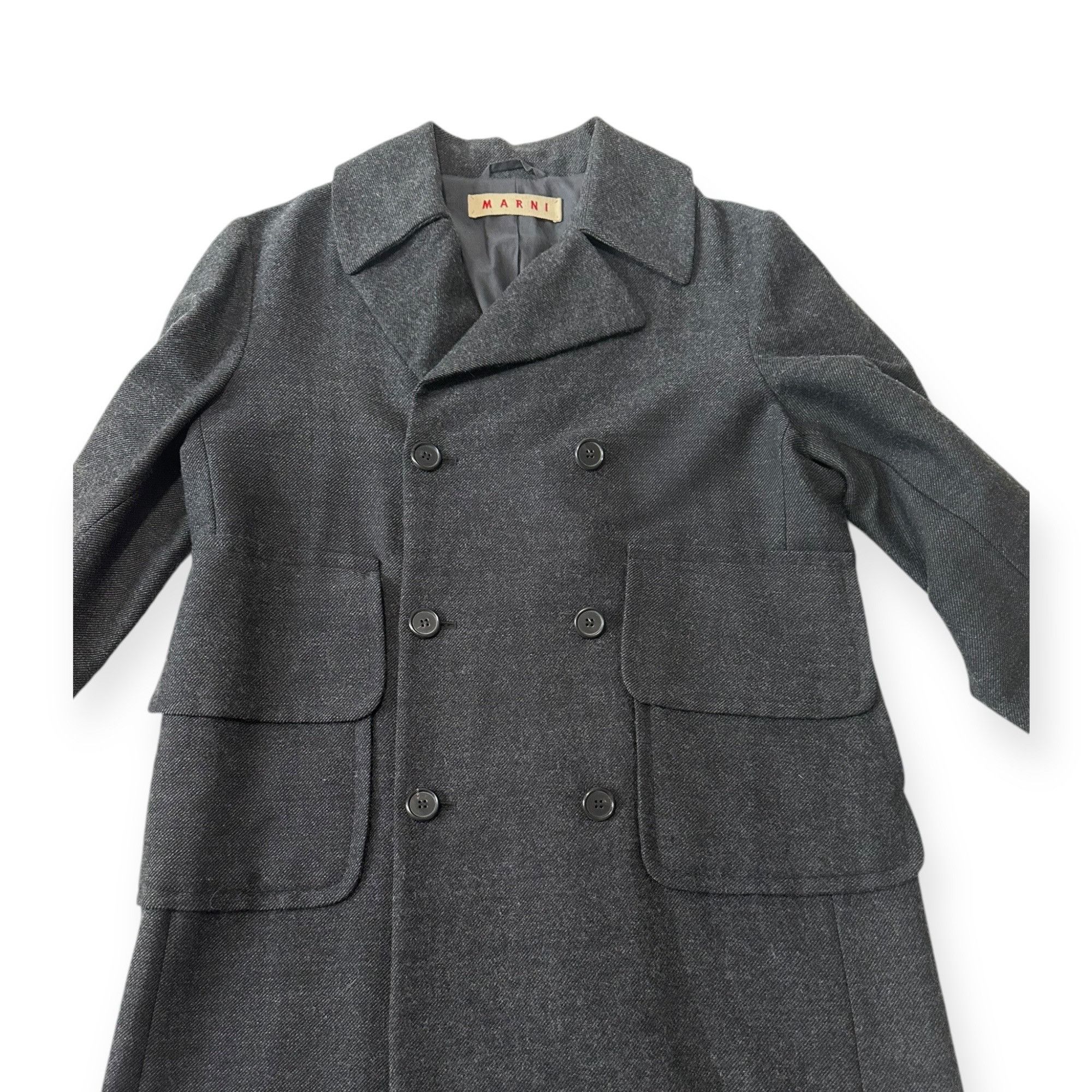 Marni Marni Gray Wool Double Breasted Coat IT44 Consuelo Era Overs Size M / US 6-8 / IT 42-44 - 6 Thumbnail