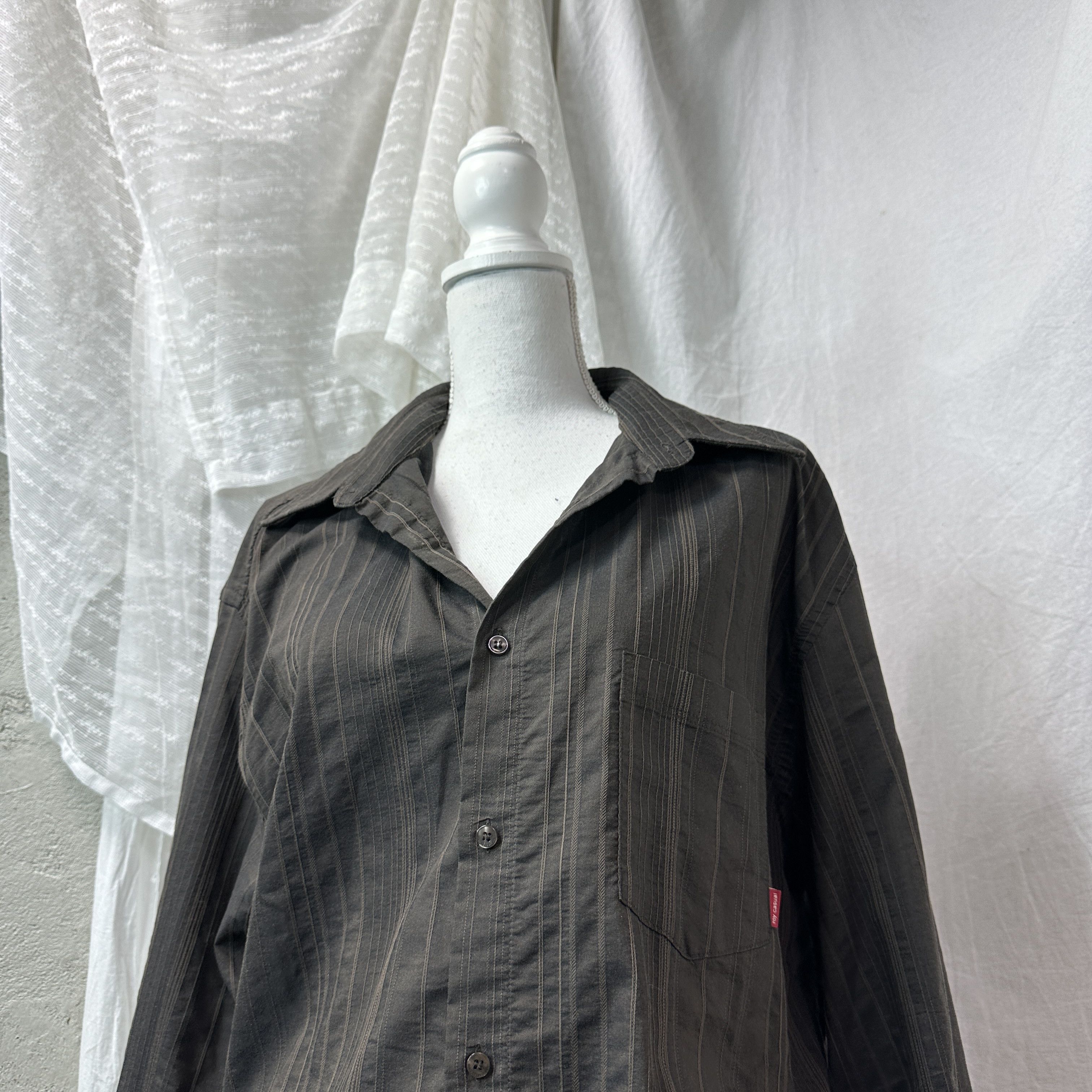 Vintage Vintage Streetwear Striped Classy Oversize Shirt Y2K Size US XL / EU 56 / 4 - 5 Thumbnail