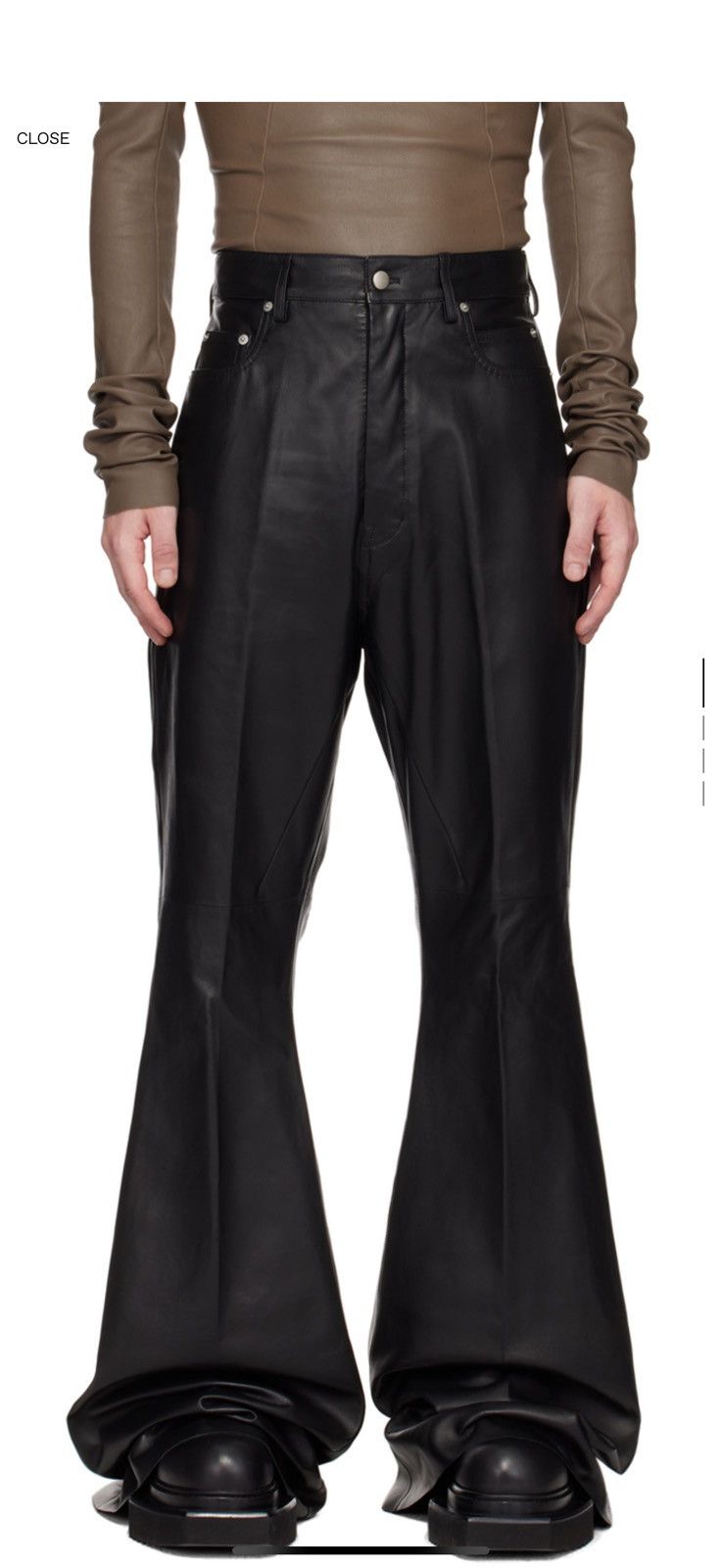 Rick Owens Rick Owens Black Bolan Leather Pants Size US 28 / EU 44 - 1 Thumbnail