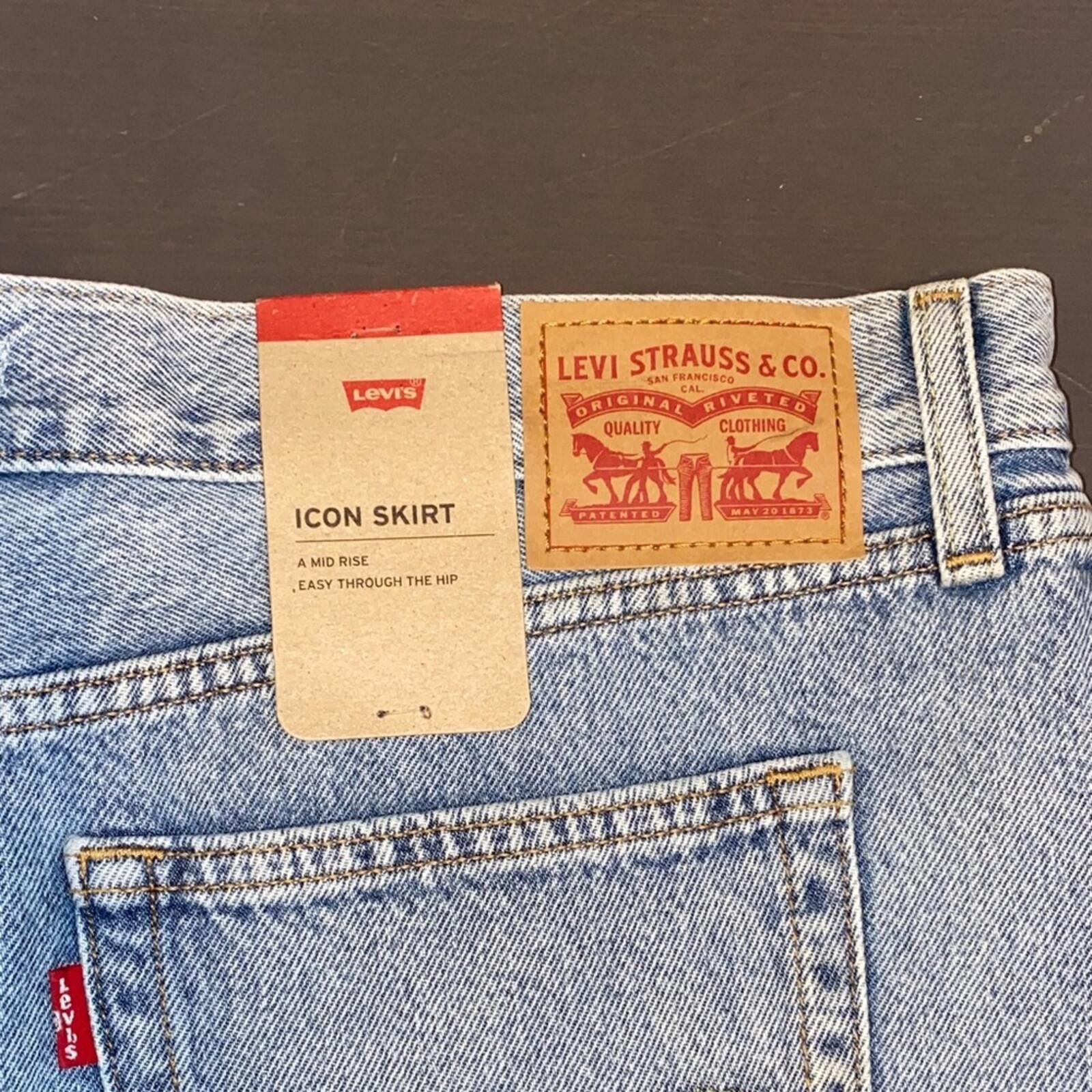 Levi's Levi’s Mid-Rise Denim Skirt Size 33 Frayed Hem Size 38" / US 16 / IT 52 - 5 Thumbnail