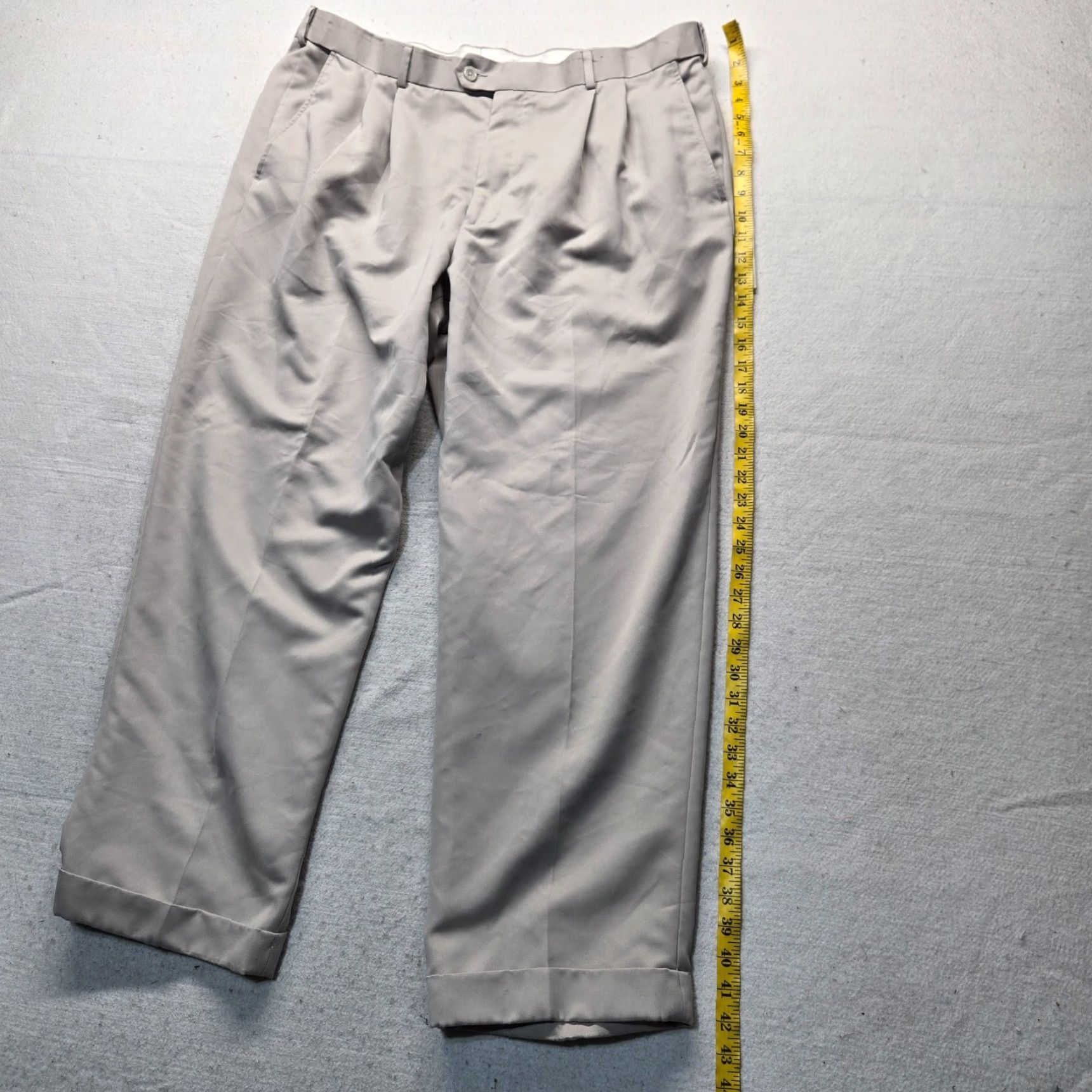 George George Khaki Tan Flat Front Dress Pants Adult Men's Size 40 x 30 Size US 40 / EU 56 - 7 Thumbnail