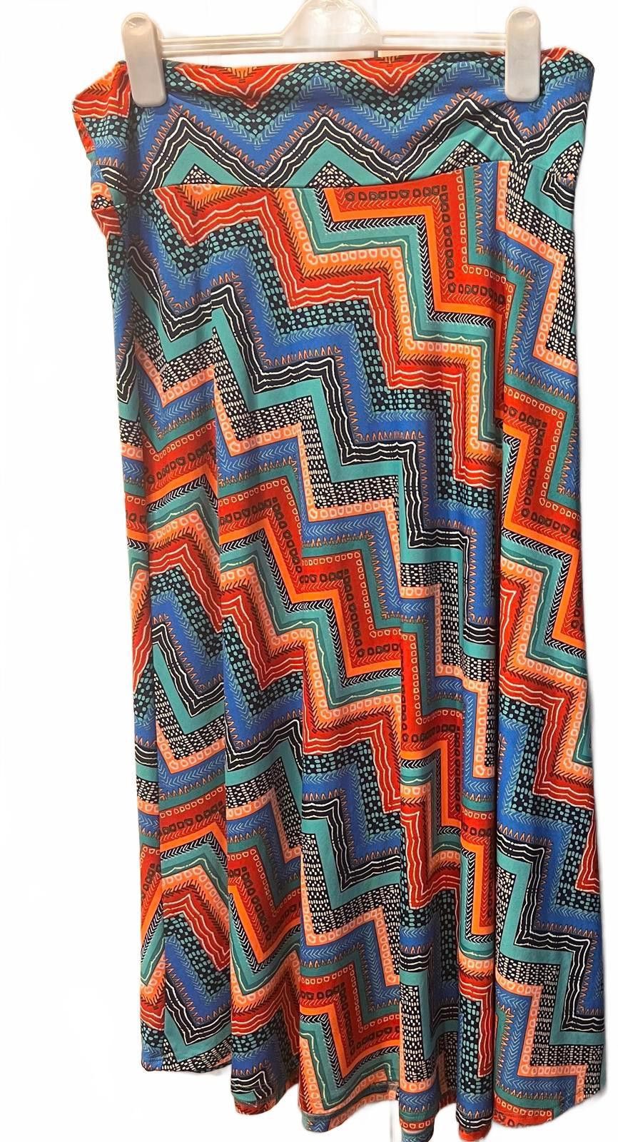 Other Sophia Jayne Women's XL Skirt with Colorful Zigzag Pattern Size 40" / US 18 - 2 Thumbnail