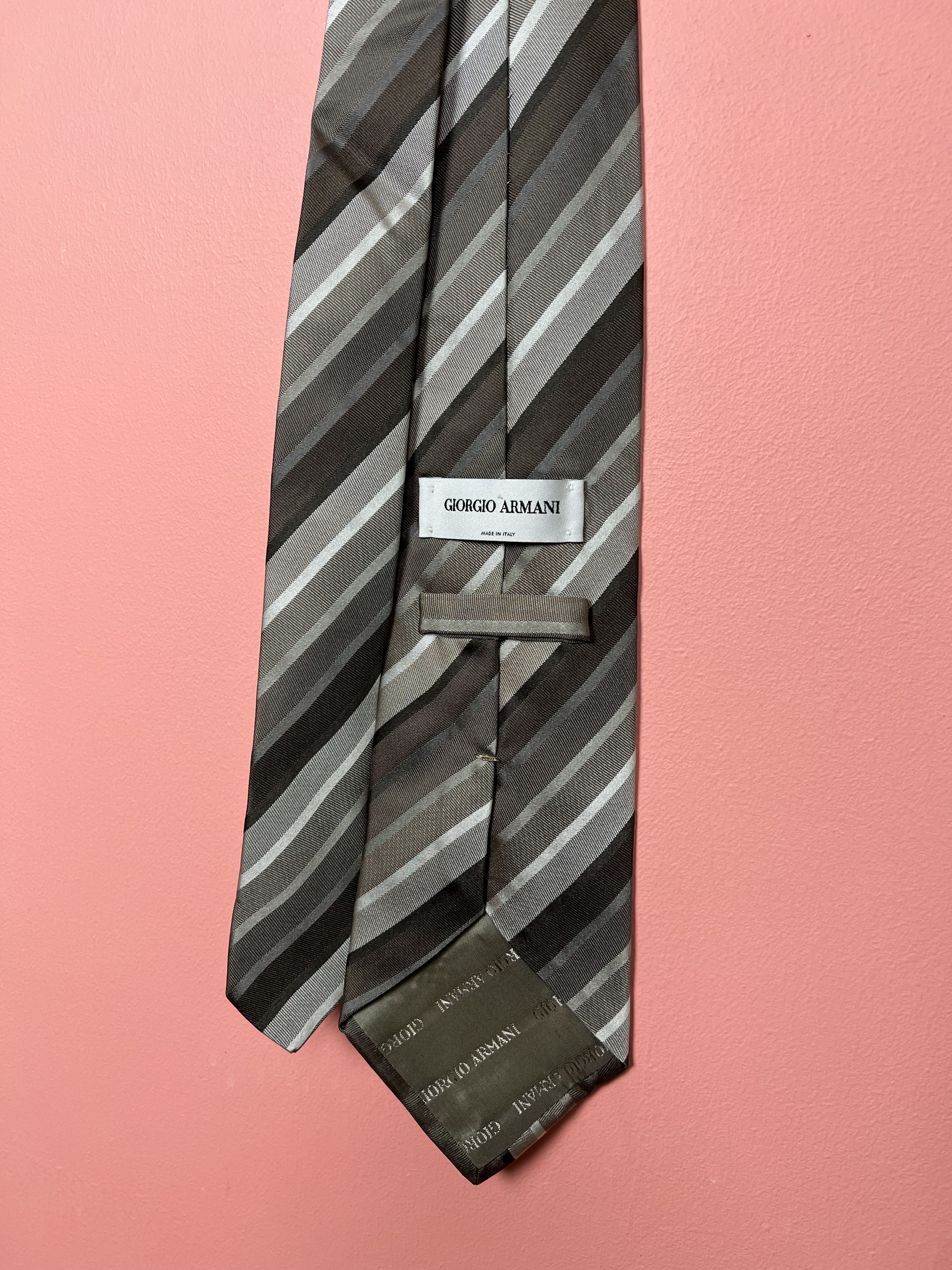 Armani Giorgio Armani striped tie silk Italy design Size ONE SIZE - 5 Thumbnail