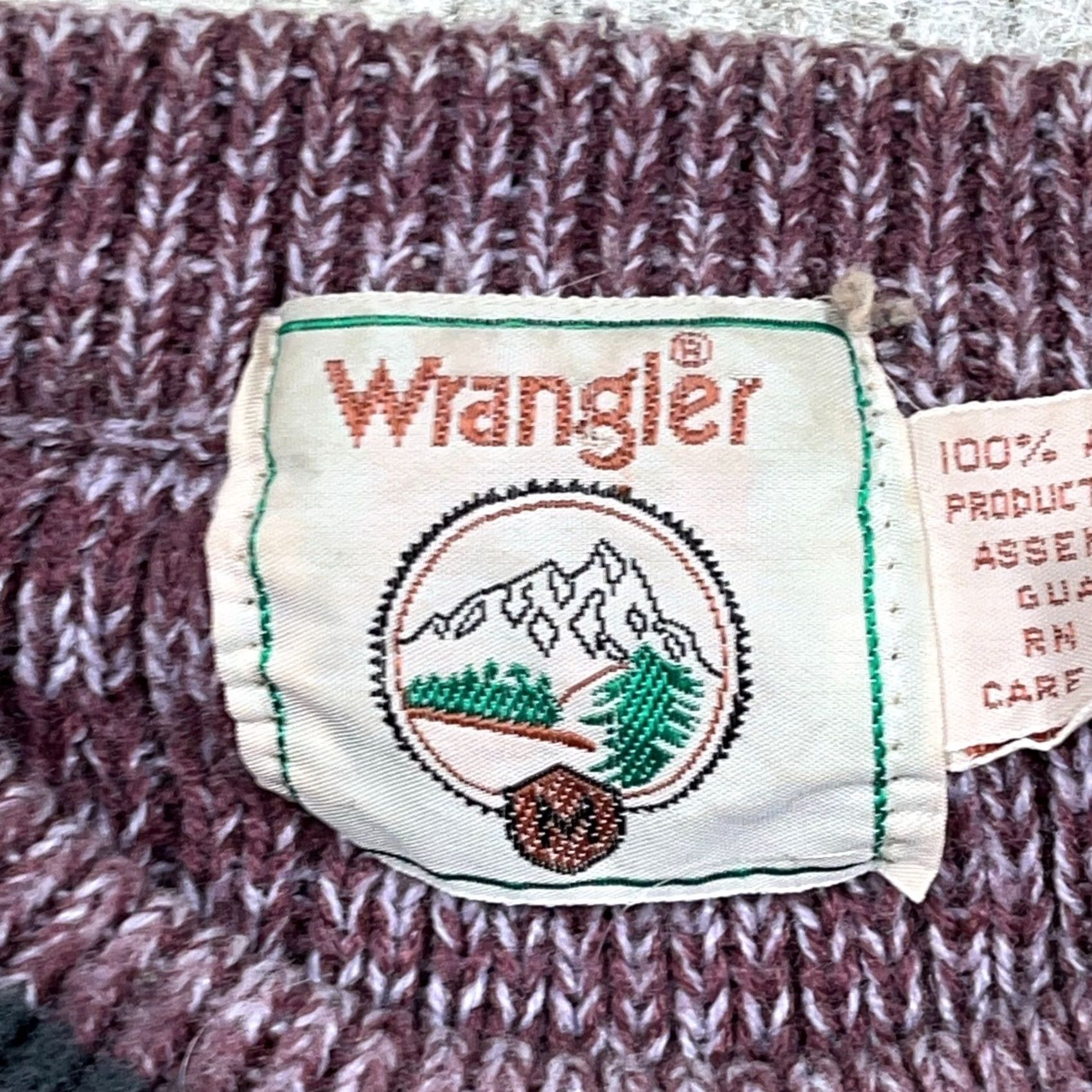 Wrangler Vintage Wrangler Grandpa Sweater Men Medium Purple Crewneck 80s 90s USA Heavy Knit Geometric Logo Size US M / EU 48-50 / 2 - 3 Thumbnail