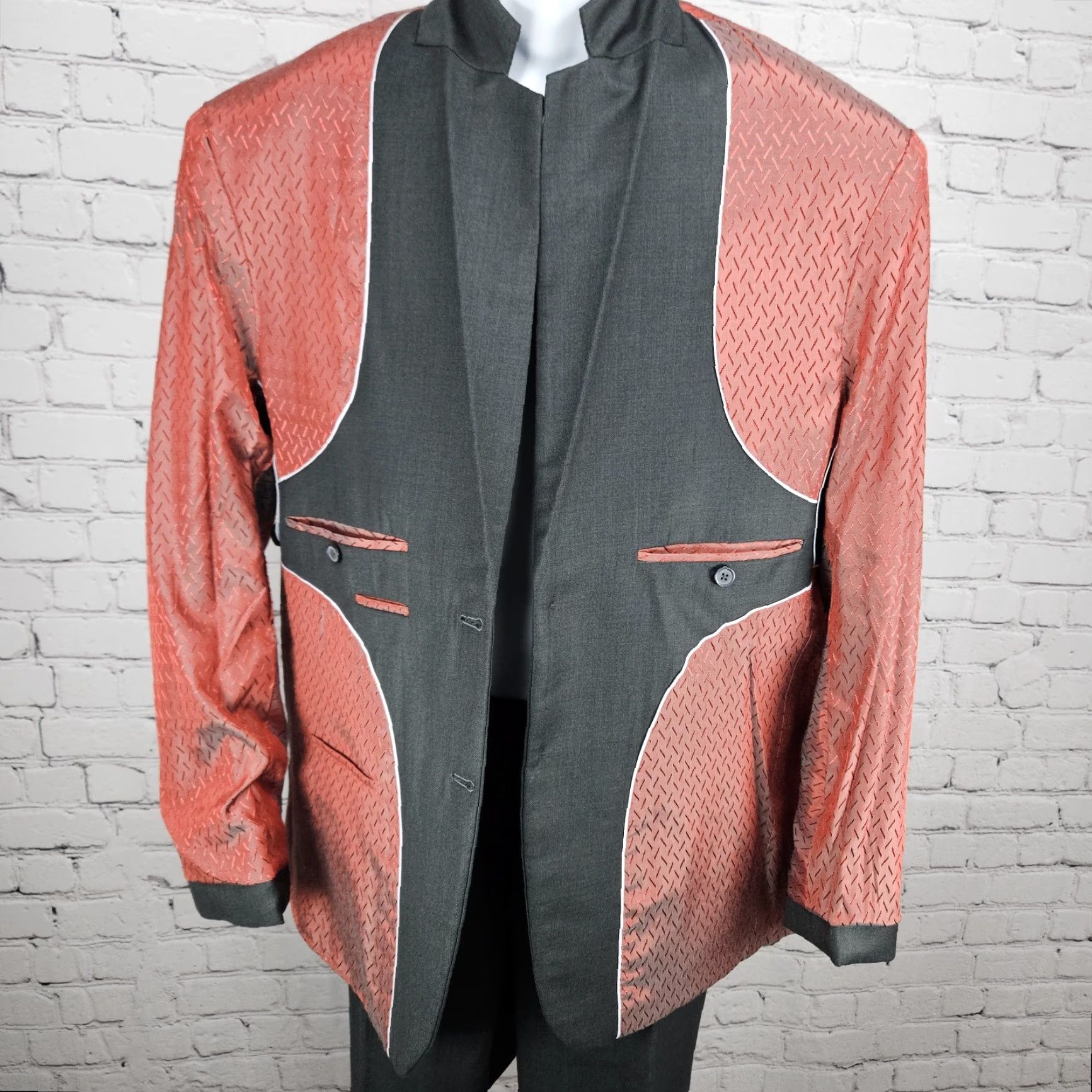Vintage Unbranded Grey Full Pant Suit 2 Piece Set Notch Jacket 2 Button Double-Vented 40S 33x28 Mens Size 40R - 7 Thumbnail