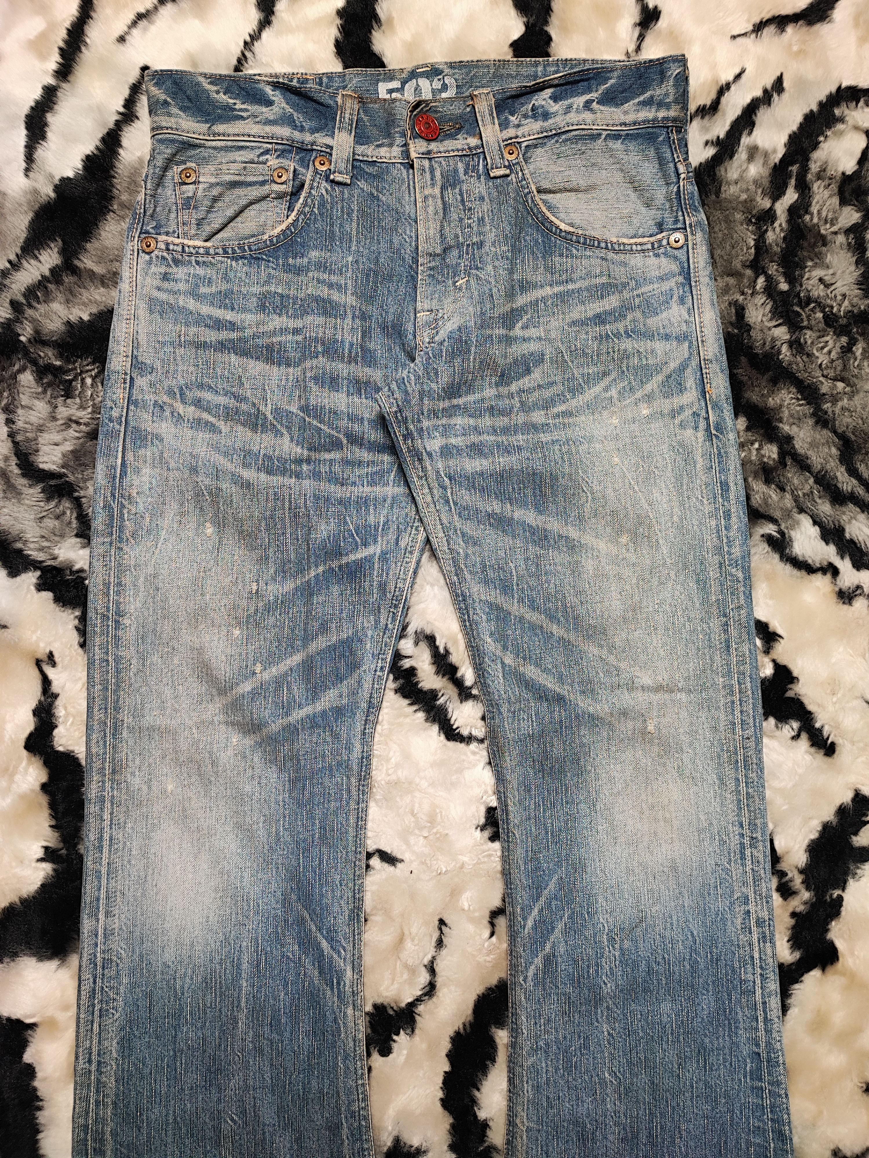 Edwin Edwin 503 Blue Trip Japan Distressed Jeans Size US 31 - 3 Thumbnail