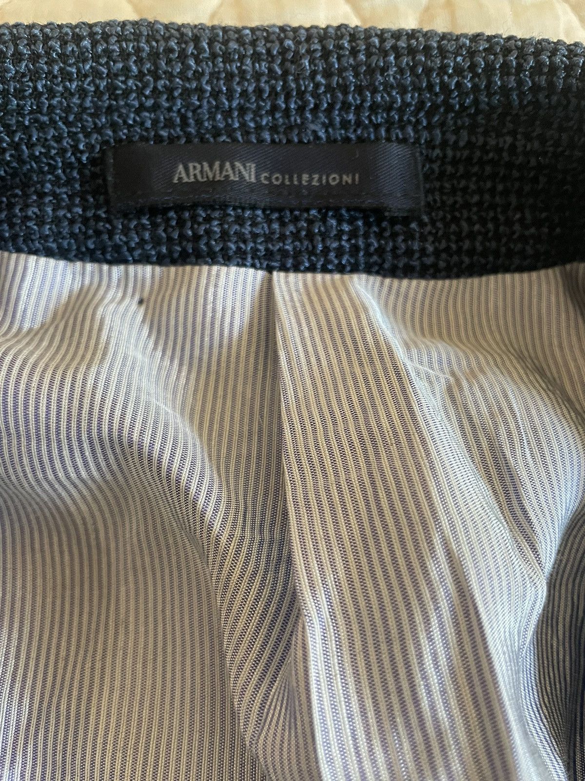 Armani Collezioni Textured Silk and Wool Patch Pocket Hopsack Jacket Size 40R - 3 Thumbnail