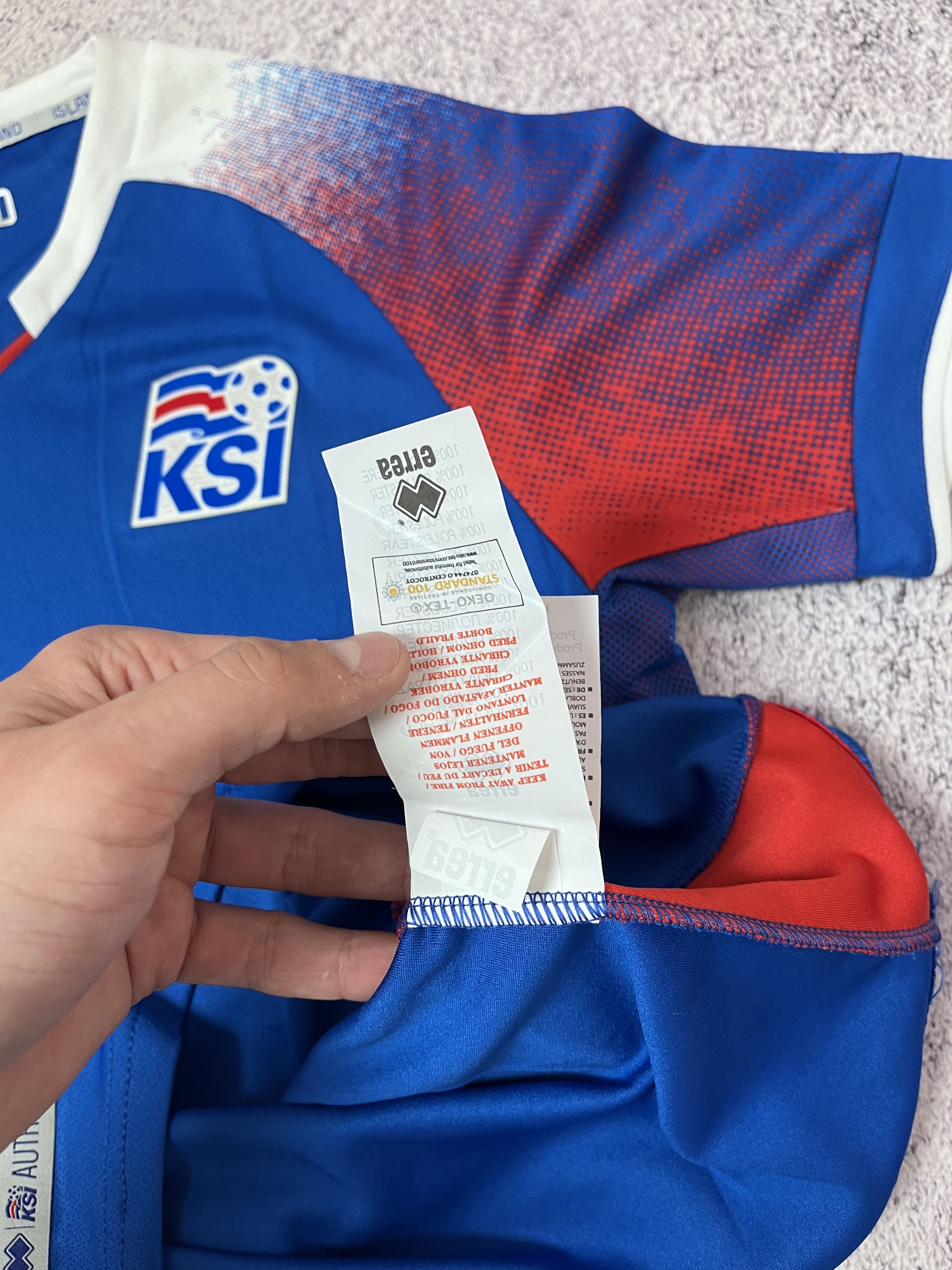 Errea Men soccer jersey Iseland KSI size Xs errea sport Size US XS / EU 42 / 0 - 8 Thumbnail
