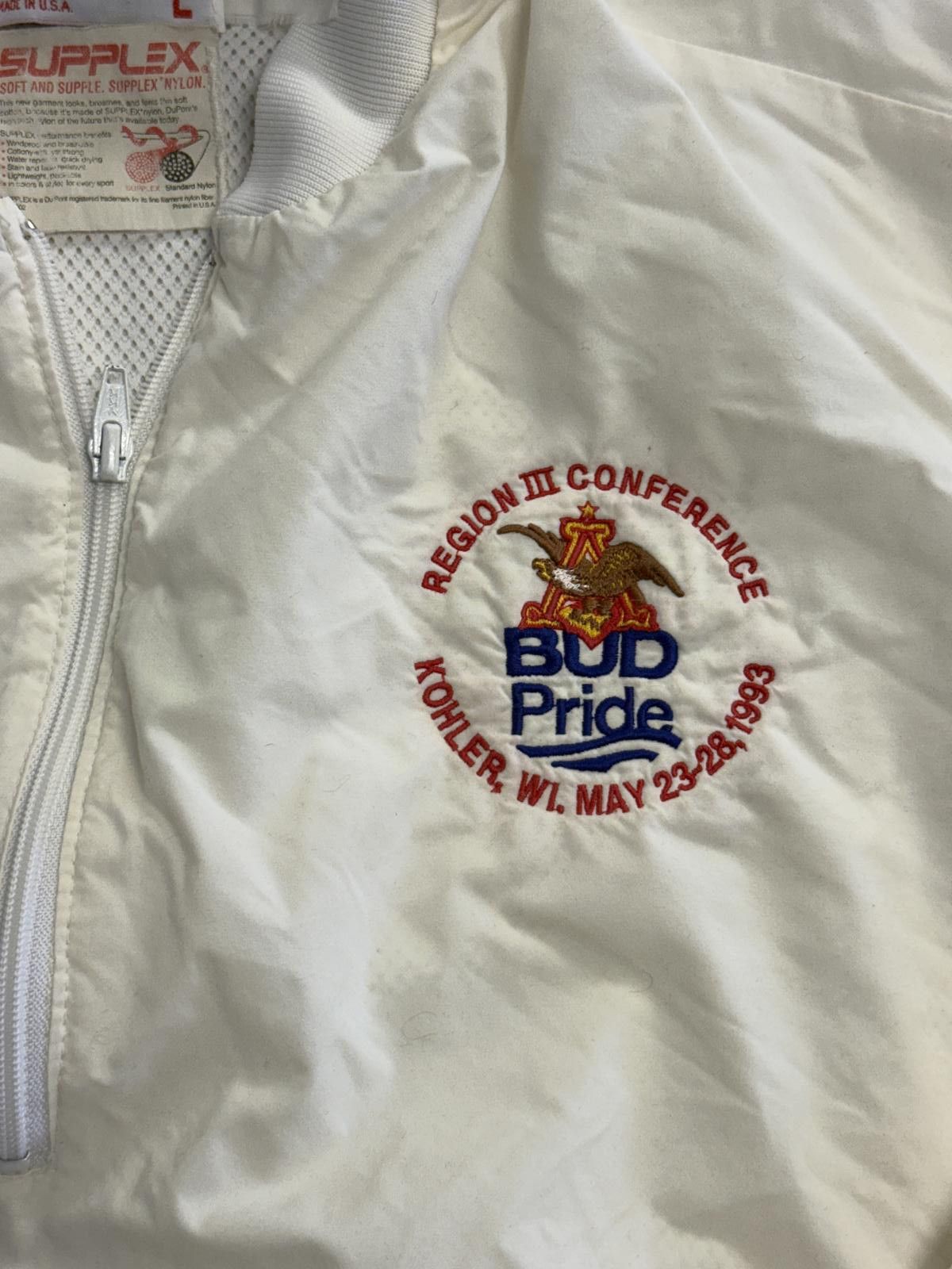 Swingster Vintage Budweiser Jacket 1993 Bud Pride Swingster - Large Size US L / EU 52-54 / 3 - 3 Thumbnail