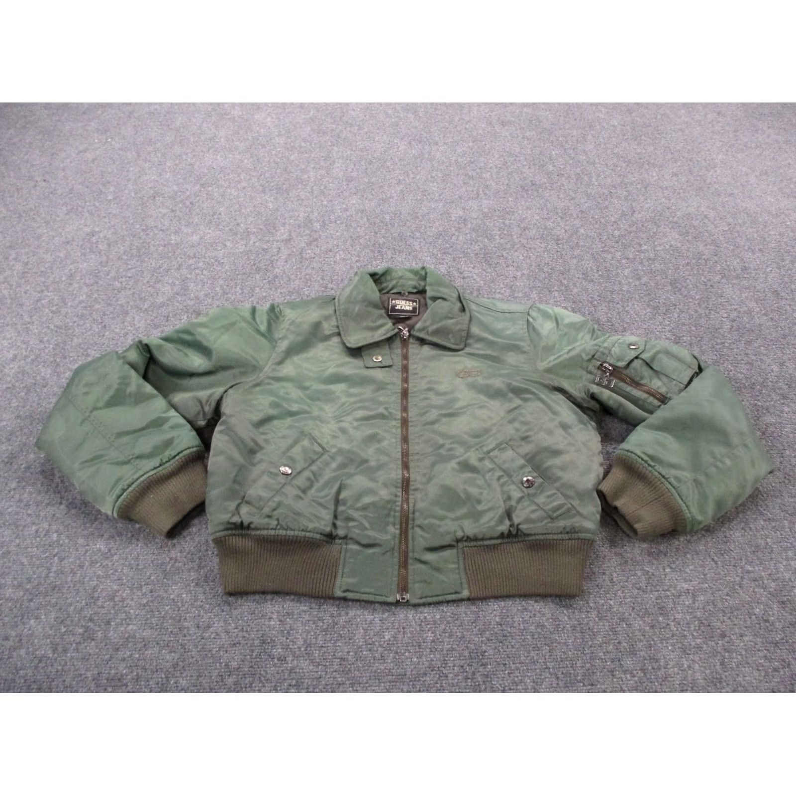 Guess VINTAGE GUESS Jacket Mens L Green Nylon Bomber Coat Quilted Lined 90s Y2K Size US L / EU 52-54 / 3 - 2 Thumbnail