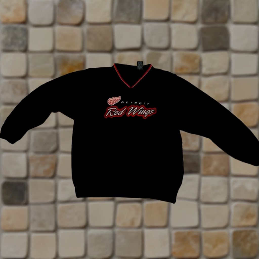 Vintage Detroit Red Wings V-Neck Insulated Pullover Jacket Pro-Edge Large Black Size US L / EU 52-54 / 3 - 1 Thumbnail
