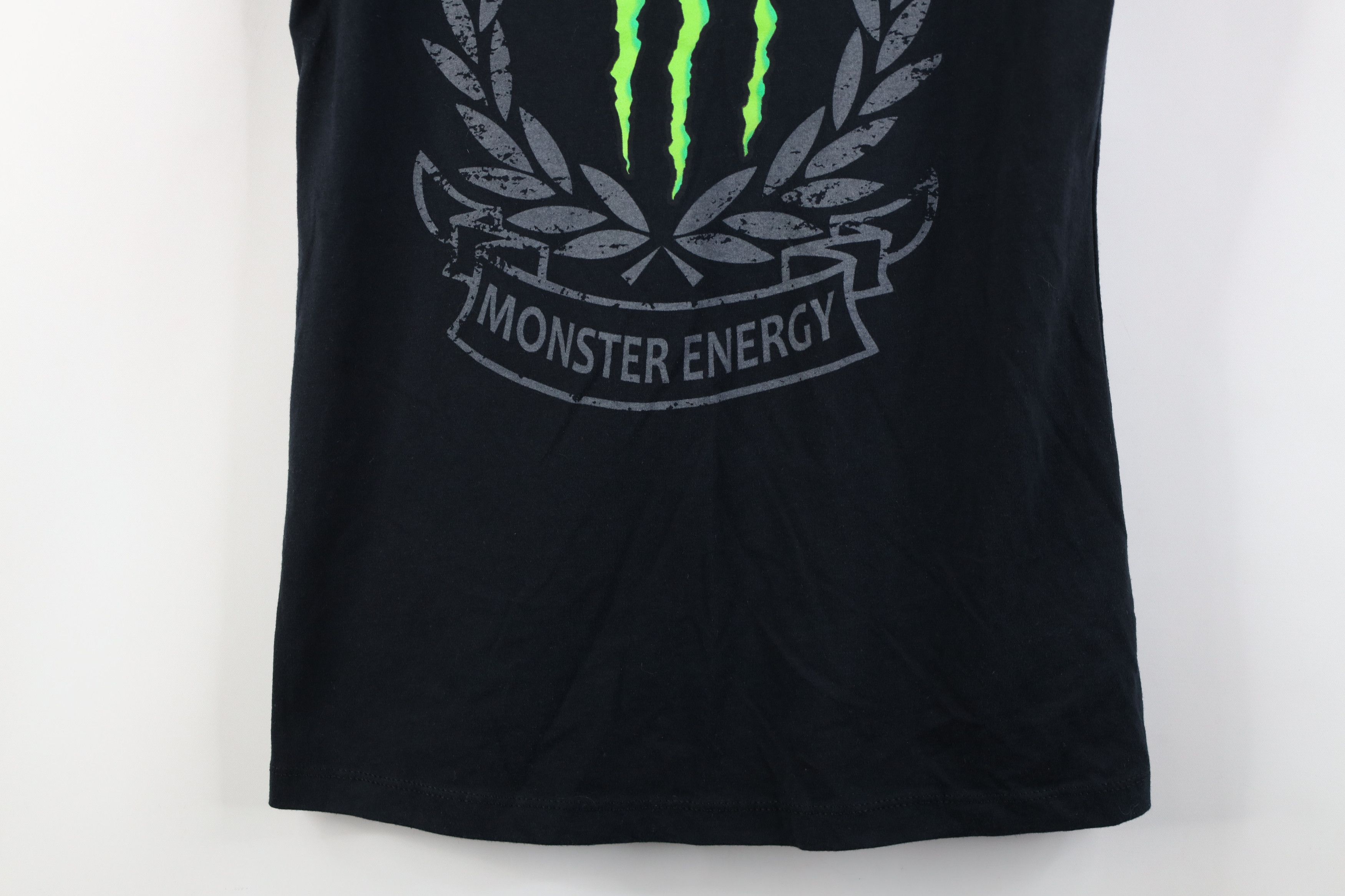 Vintage Y2K Monster Energy Drink Spell Out V-Neck T-Shirt Black Size L / US 10 / IT 46 - 3 Thumbnail