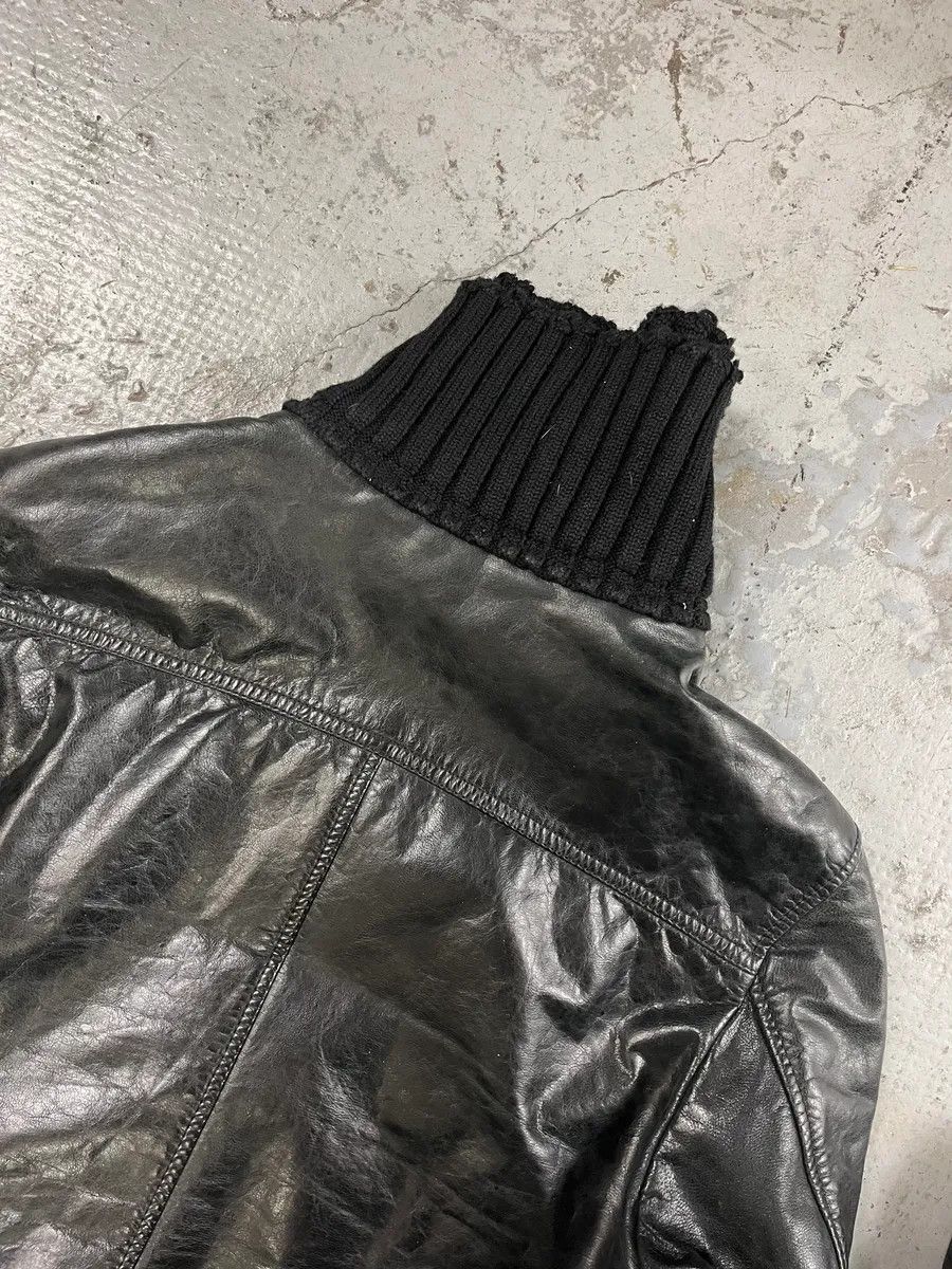 Dolce & Gabbana 2000s Dolce & Gabbana Multi-Zip Destroyed Black Leather Jacket Size US M / EU 48-50 / 2 - 7 Thumbnail