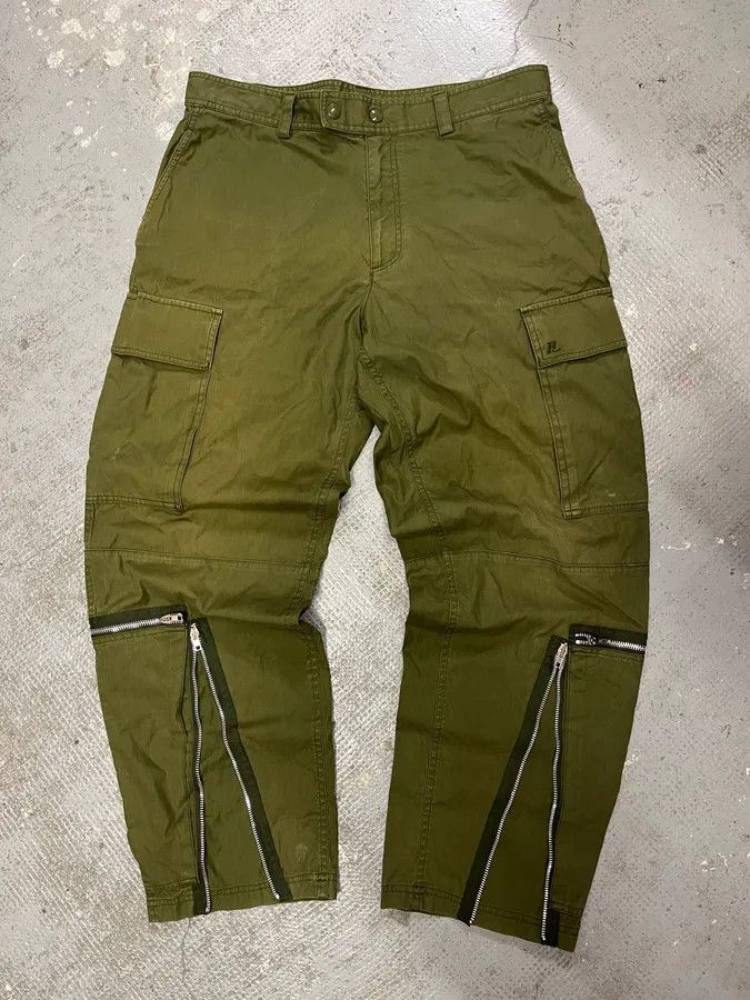 Helmut Lang × Vintage Helmut Lang Olive Military Multi Zips Cargo Pants Size US 34 / EU 50 - 2 Thumbnail