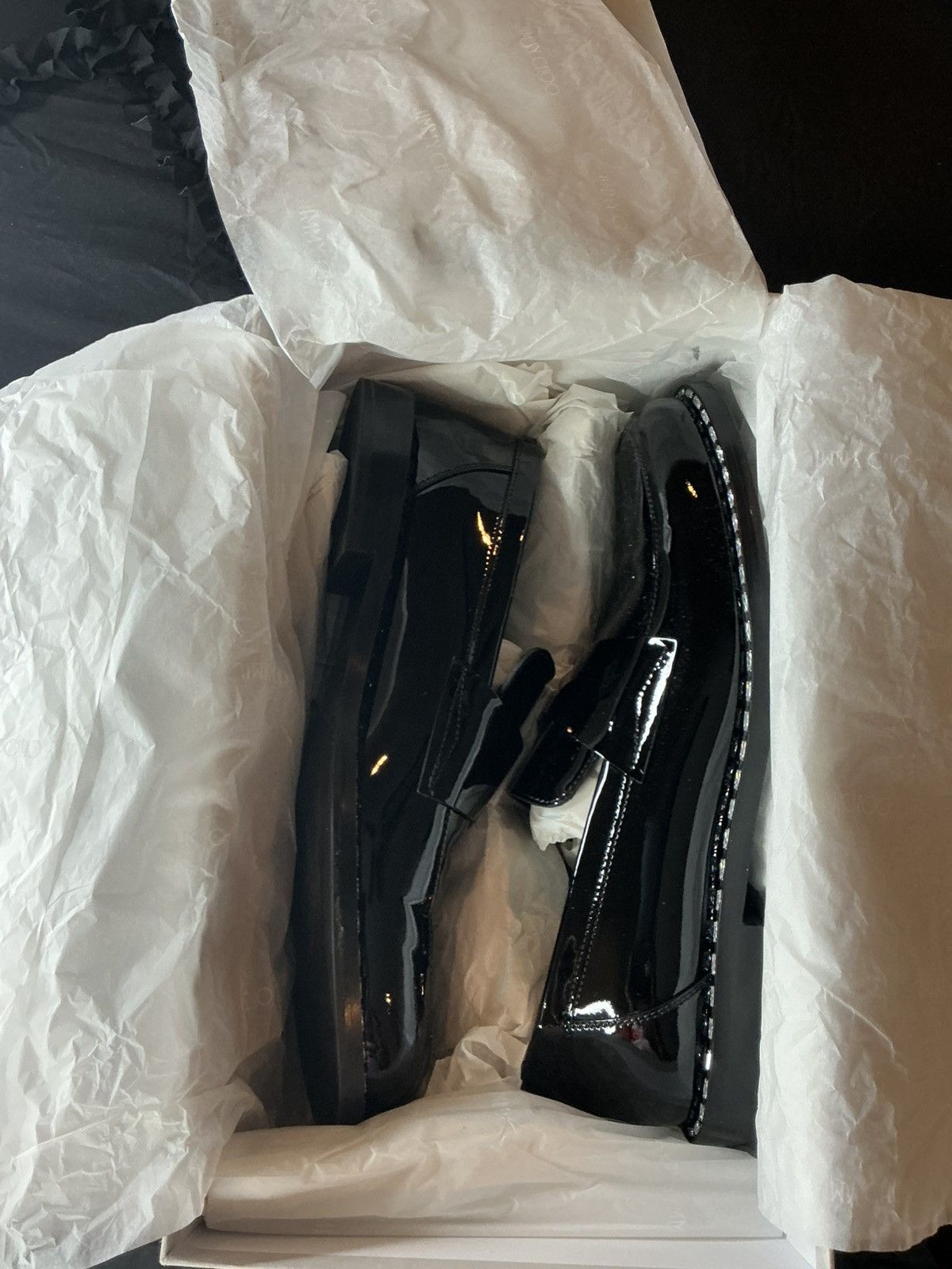 Jimmy Choo Versace Black Patent Espadrille Loafers Size US 11.5 / EU 44-45 - 3 Thumbnail