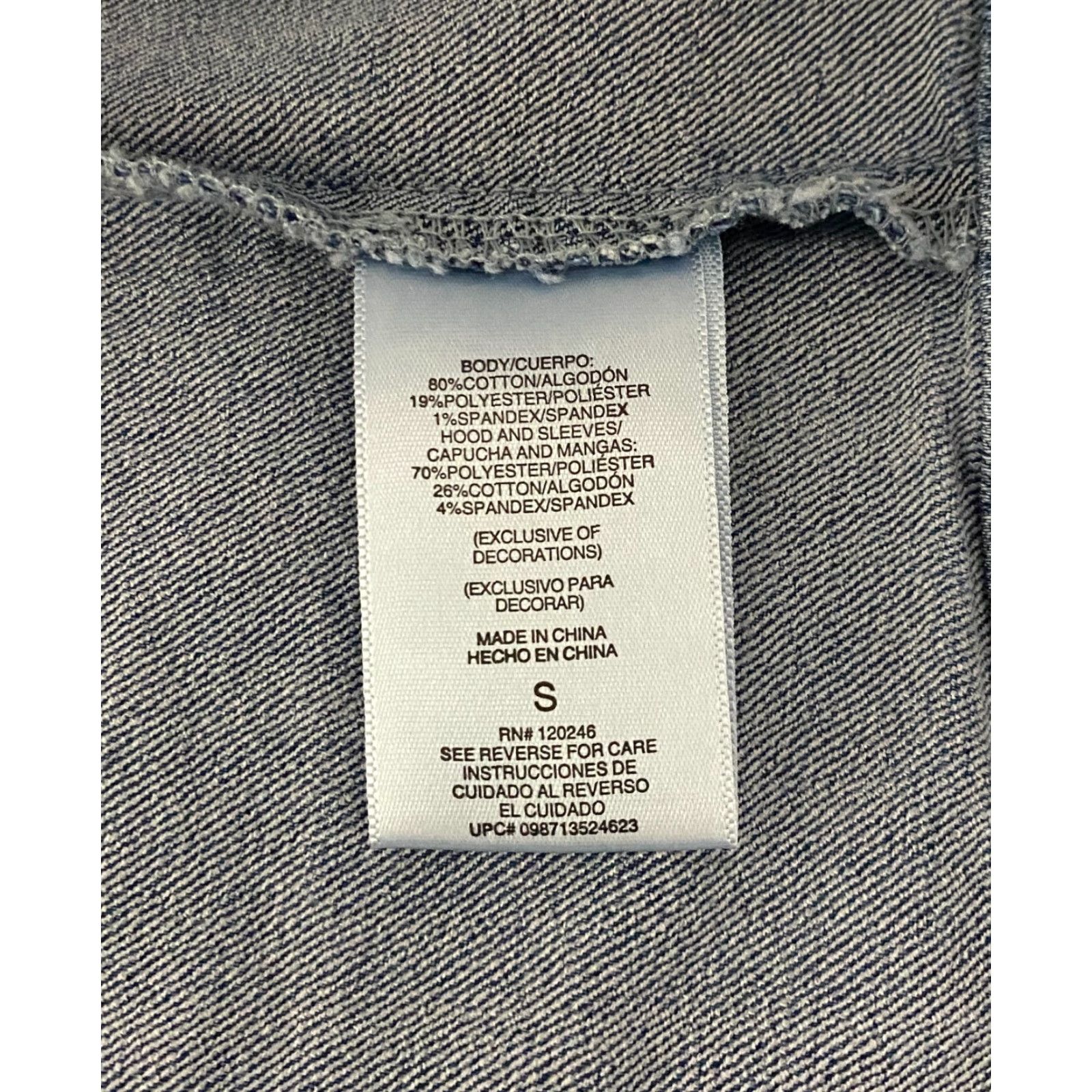 Vintage Wallflower Hooded Denim Jacket Shirt Women Juniors S Blue Striped Casual Basic Size 28" / US 6 / IT 42 - 8 Thumbnail